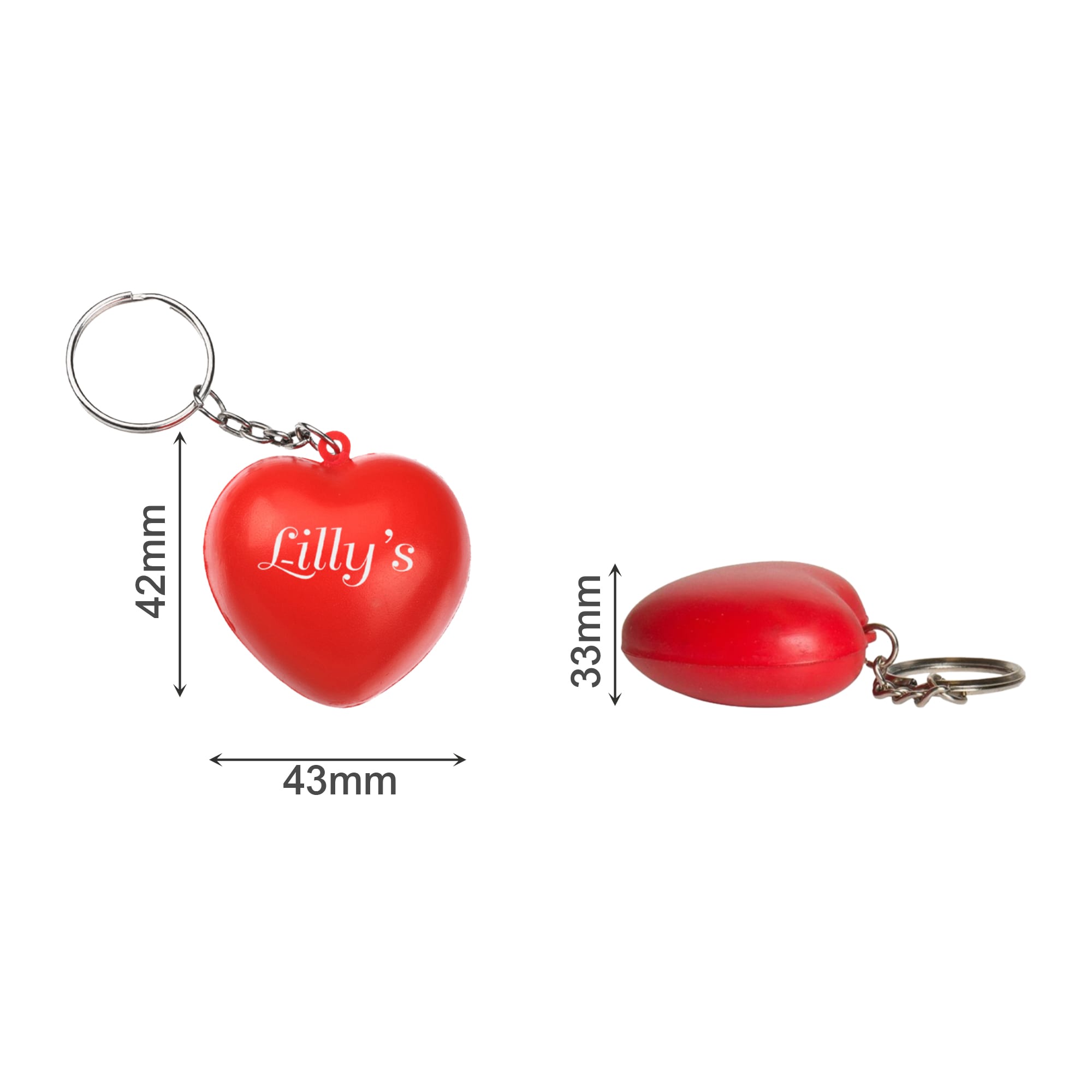 Keyring with Heart Stress Reliever