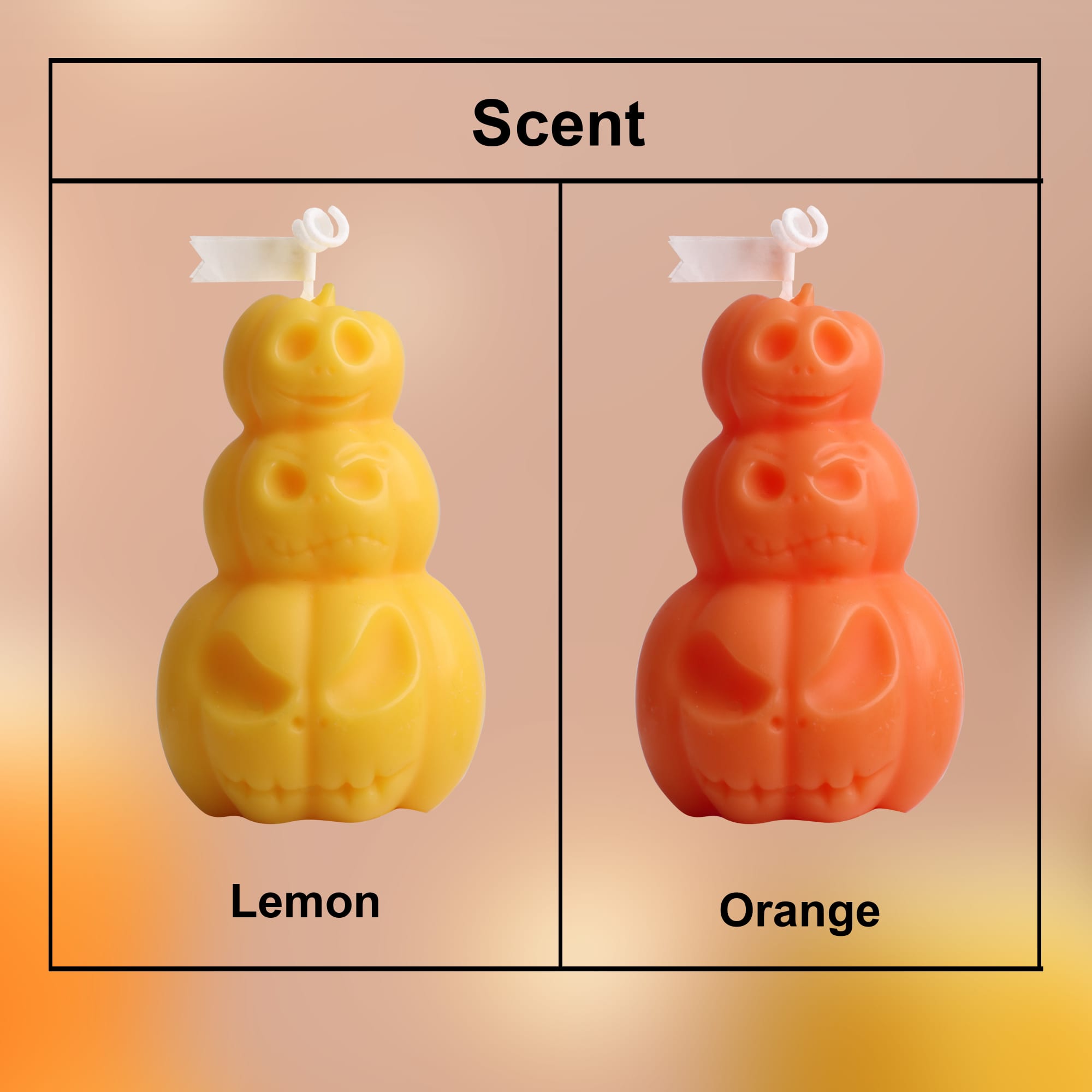 Triple Pumpkin Shape Candles