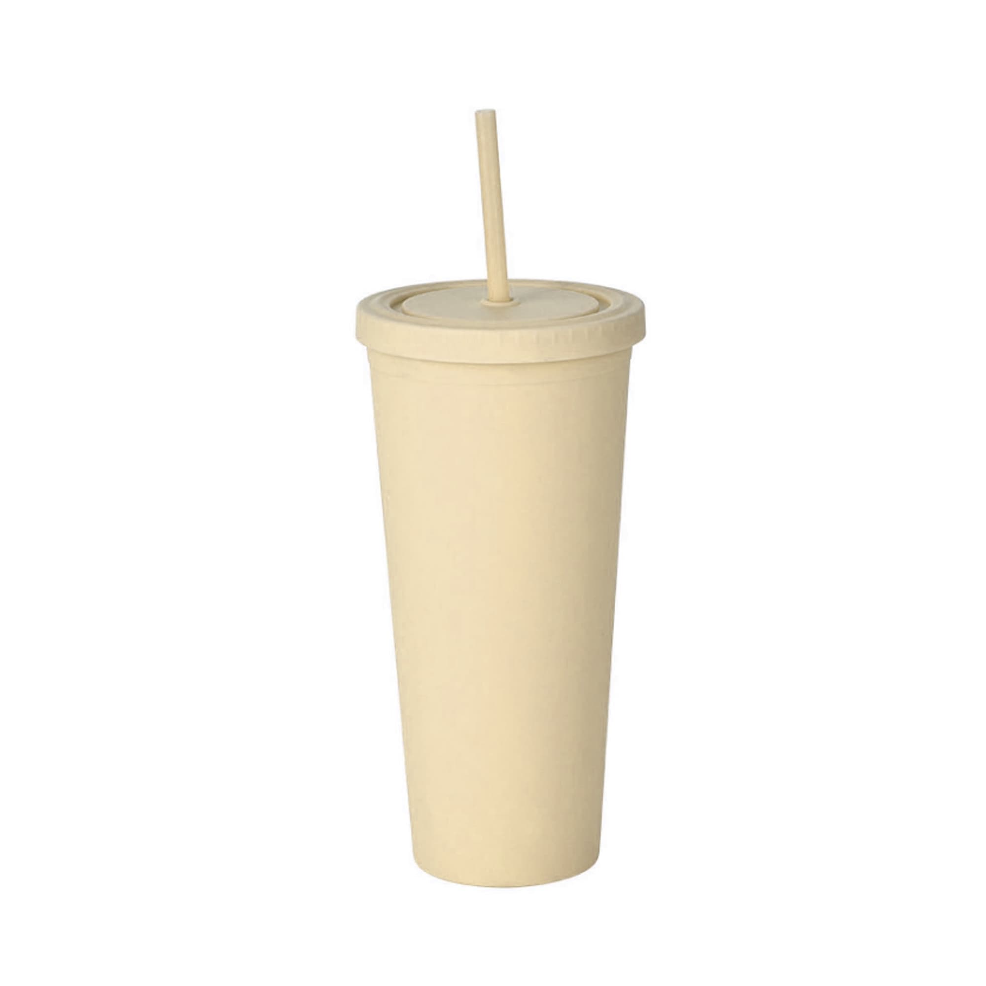 24oz Matte Plastic Cups with Lids & Straws