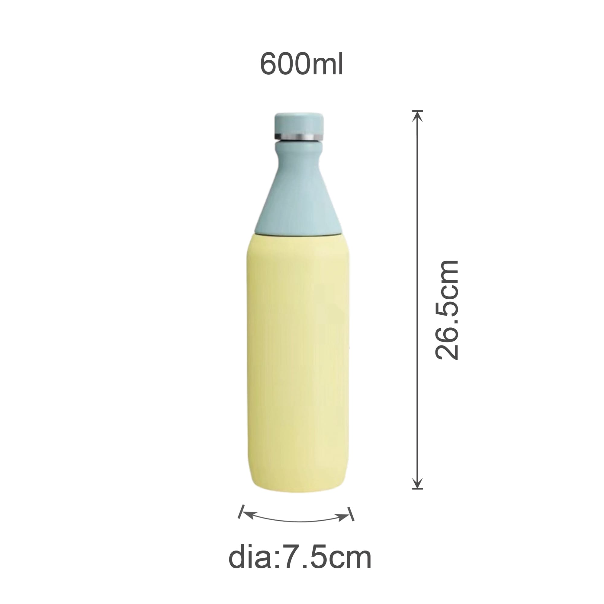 600ML Stainless Steel 2 in 1 Double Wall Slim Bottle