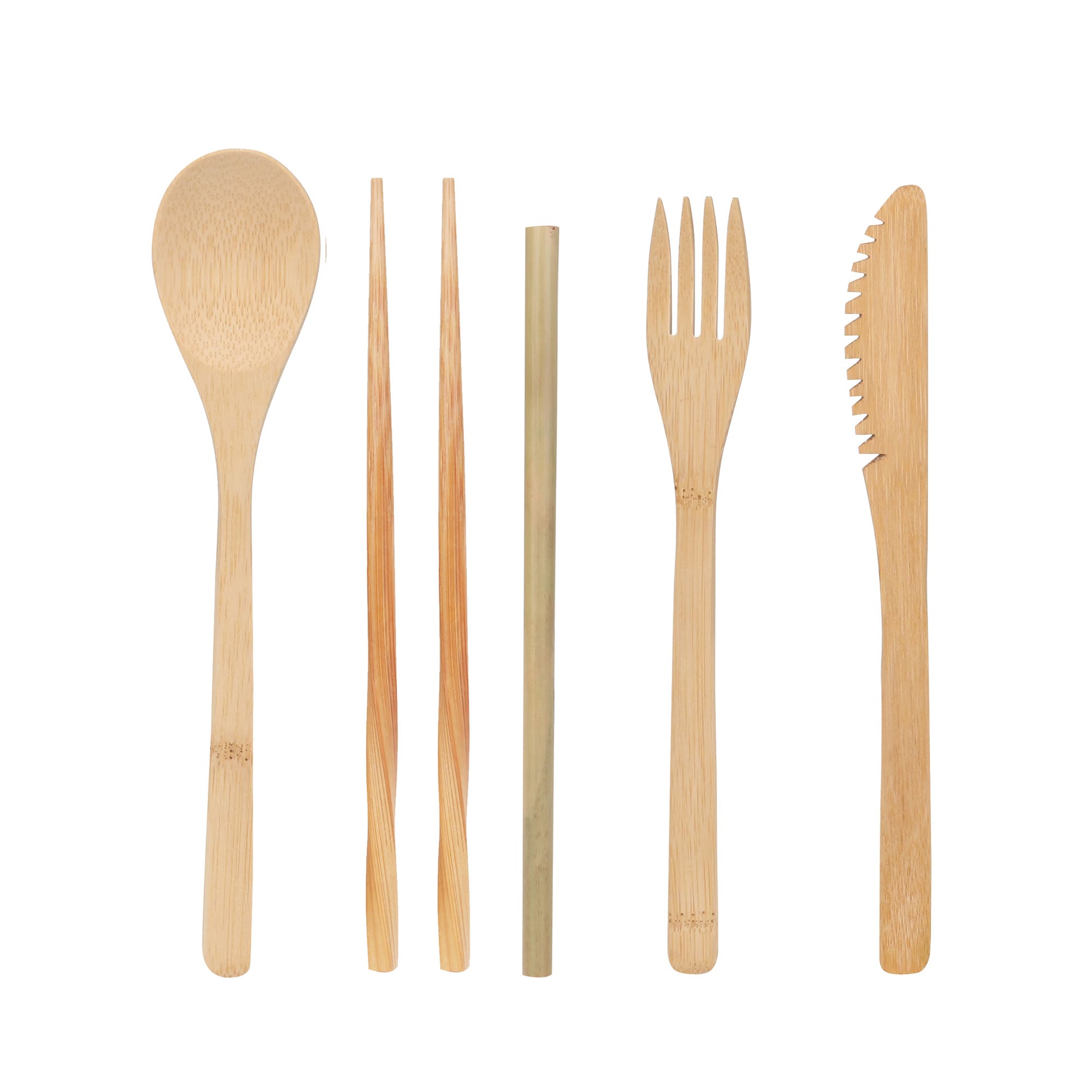 6 pieces Bamboo Cutlery Set