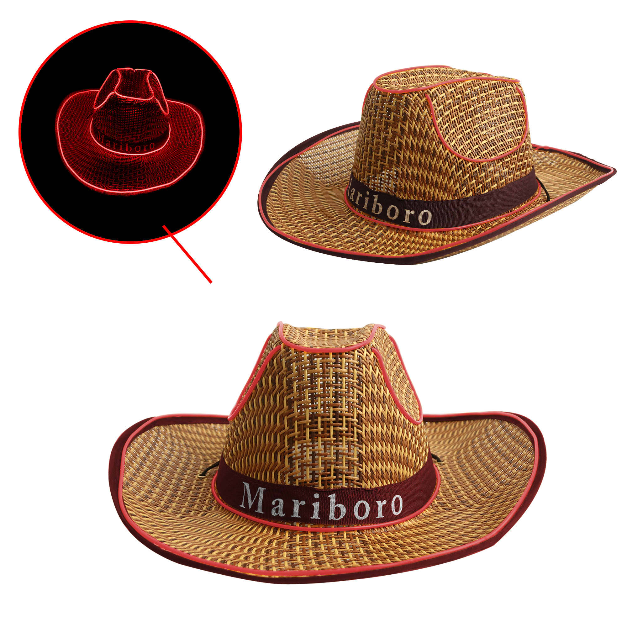 Light Up Straw Hats
