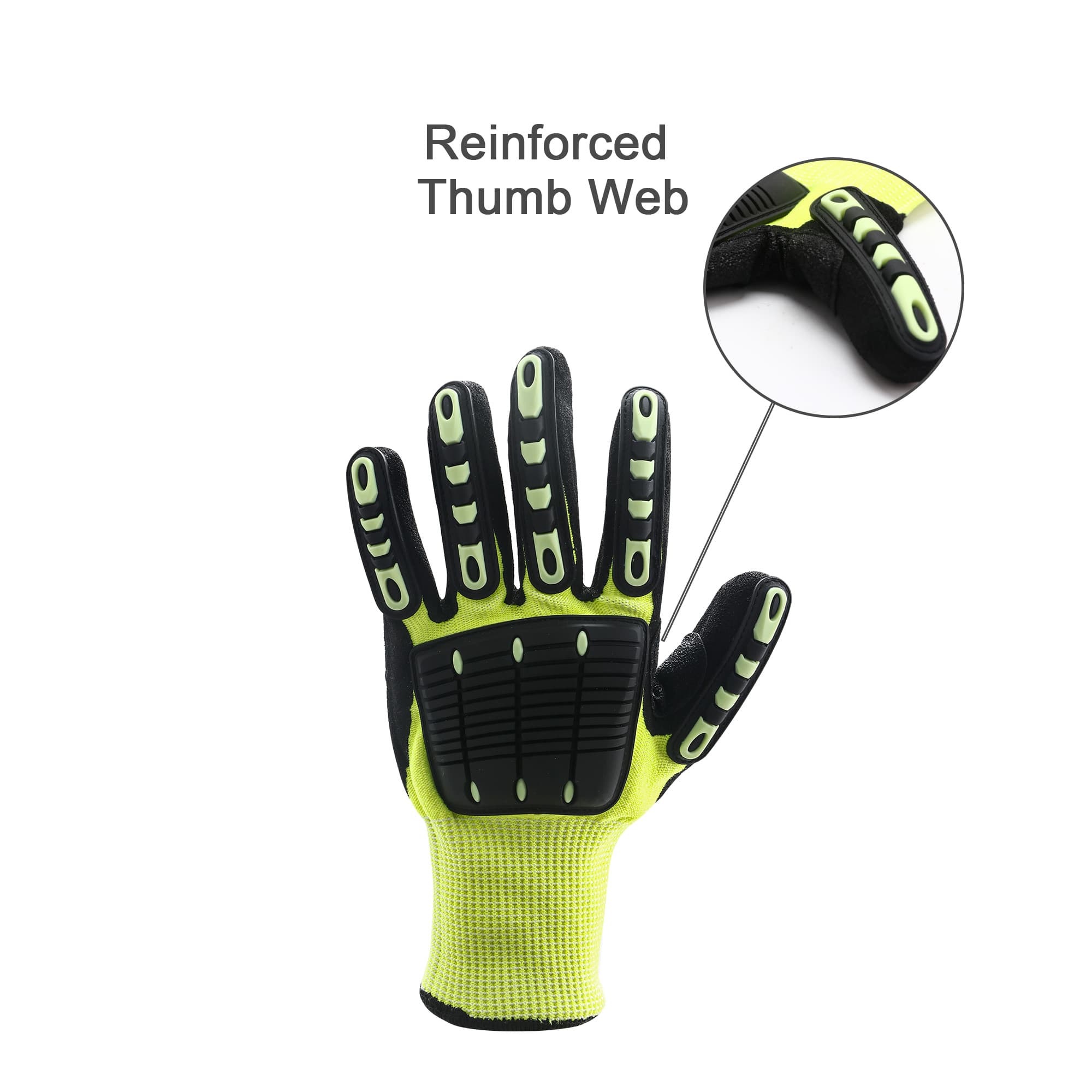 Heavy Duty Safety Work Gloves With Reinforced Thumb Web
