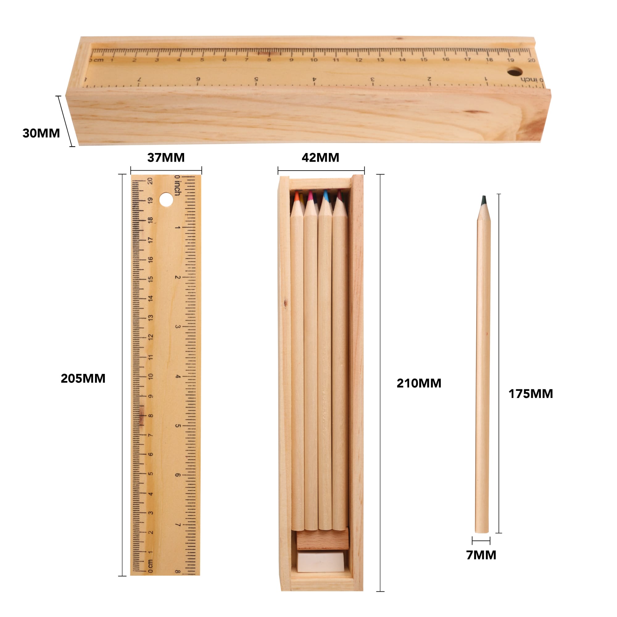 12 Color Wooden Pencil Set