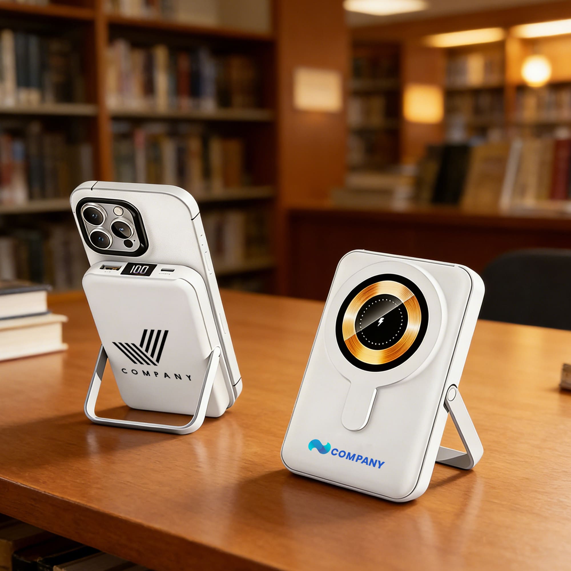 10000mAh Magnetic Wireless Power Bank with Phone Stand