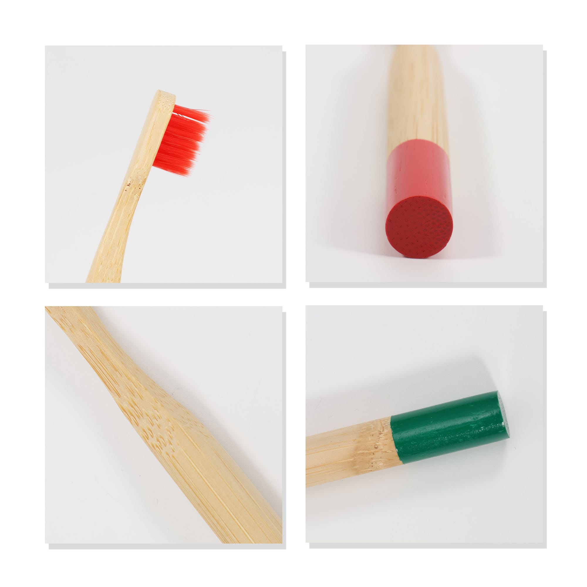 Small Round Handle Colorful Bamboo Toothbrush