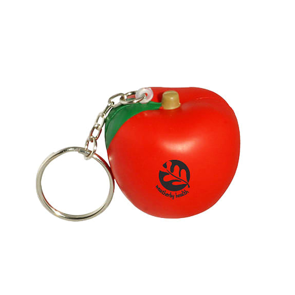 Keyring with Apple Stress Reliever
