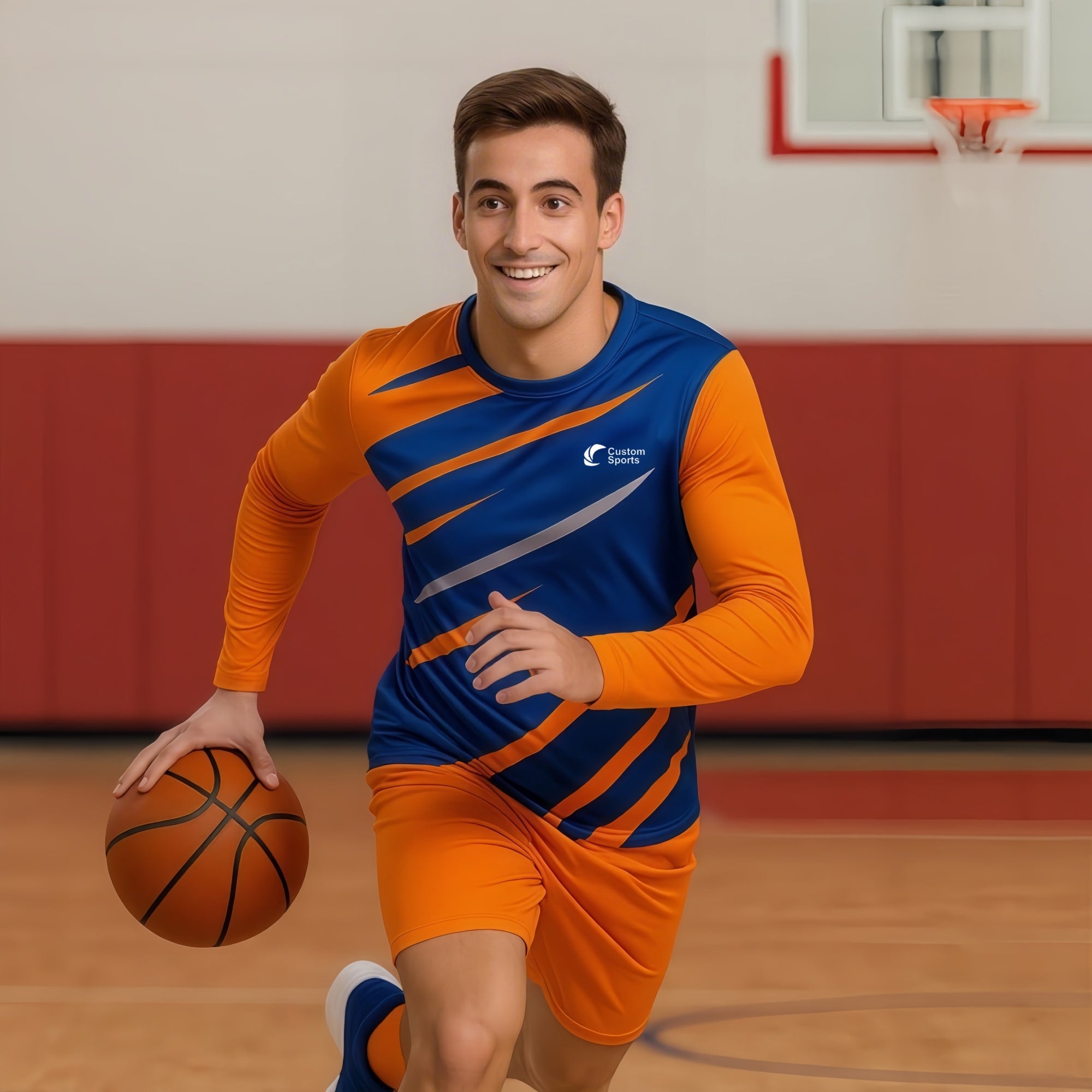 100% Poly Milk Silk Sublimated Sports Long Sleeves Shirt