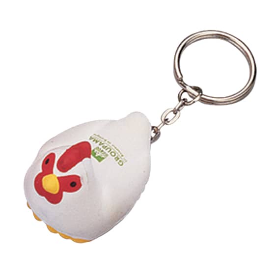 Keyring with Rooster Stress Reliever