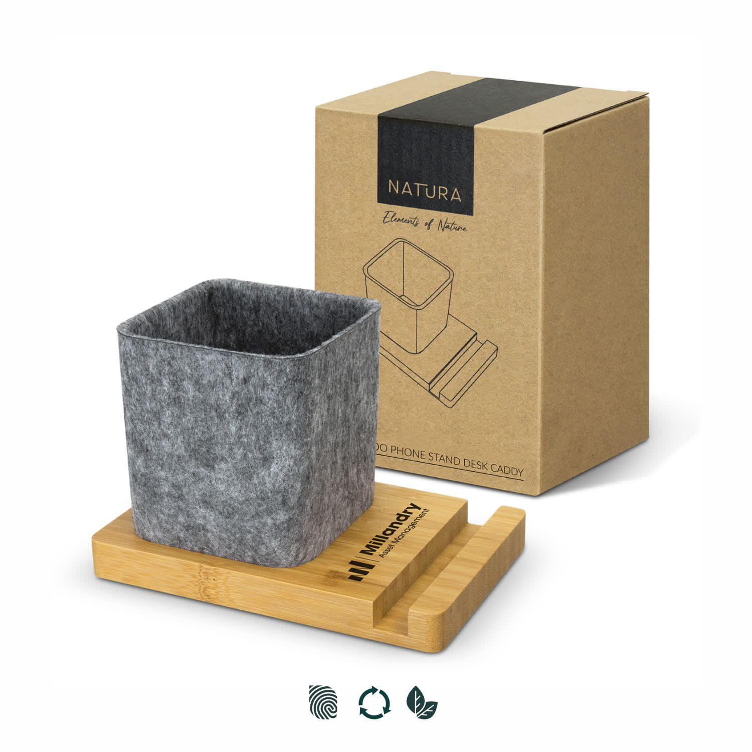 NATURA Bamboo Phone Stand Desk Caddy