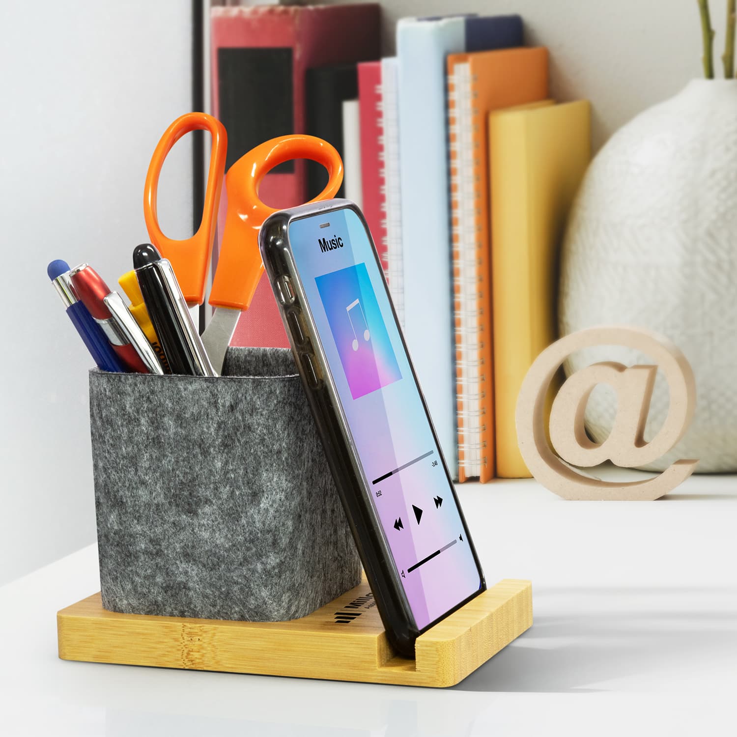 NATURA Bamboo Phone Stand Desk Caddy