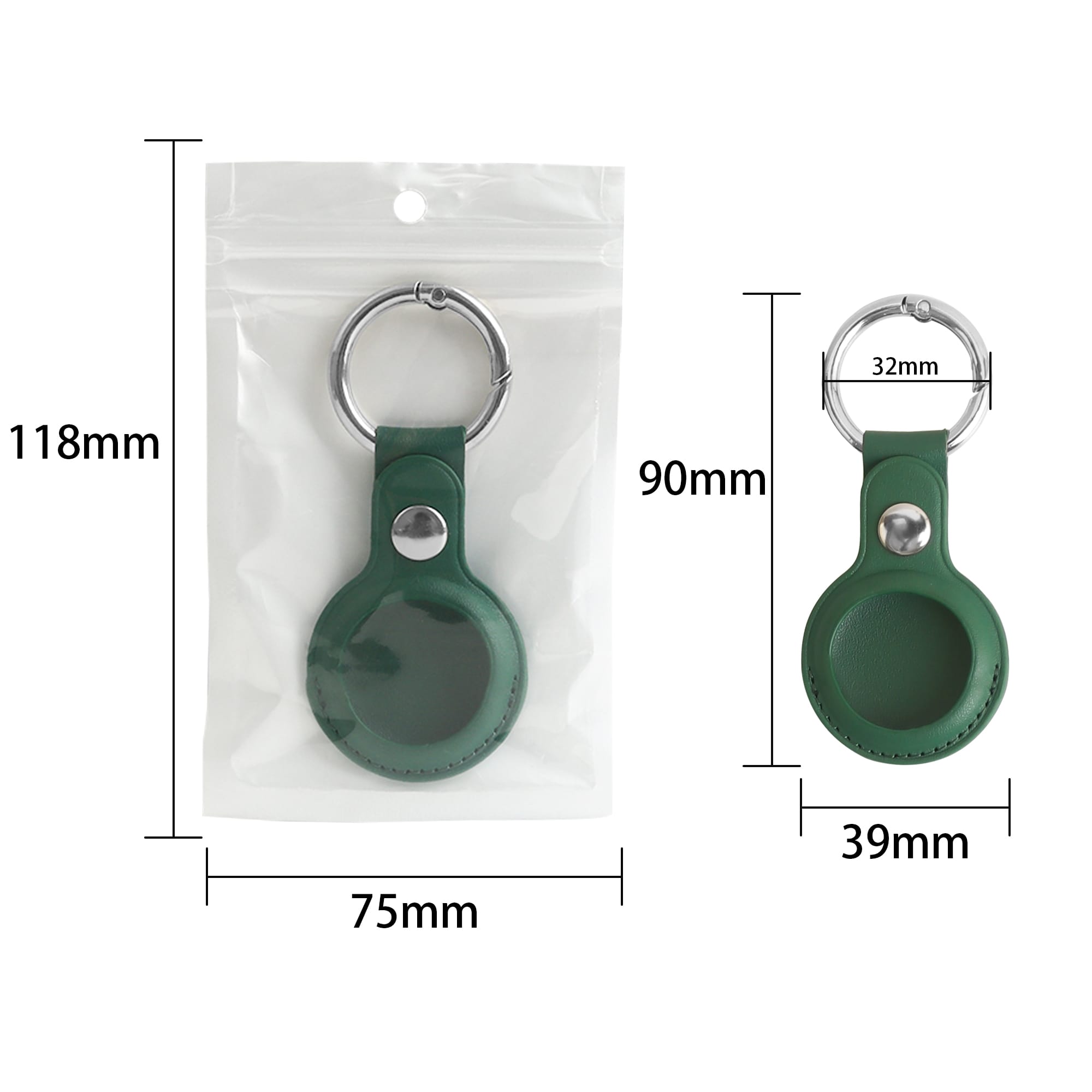 PU Leather AirTag Holder with Keyring