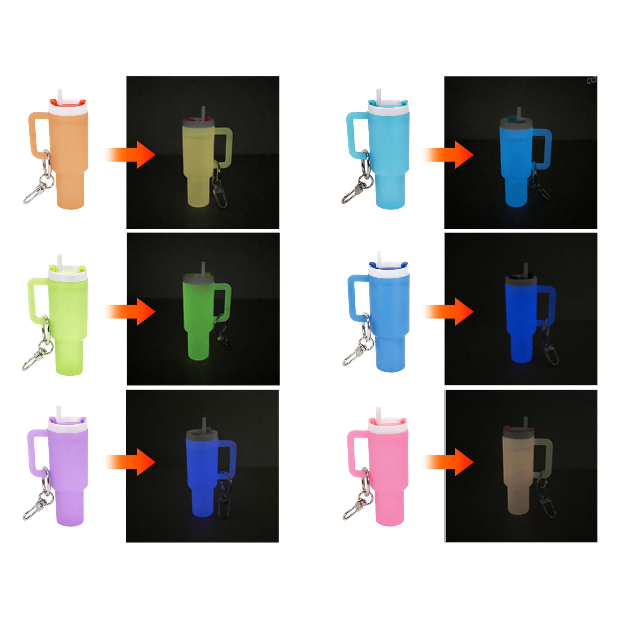 Glow in the Dark Mini Tumbler Keyring