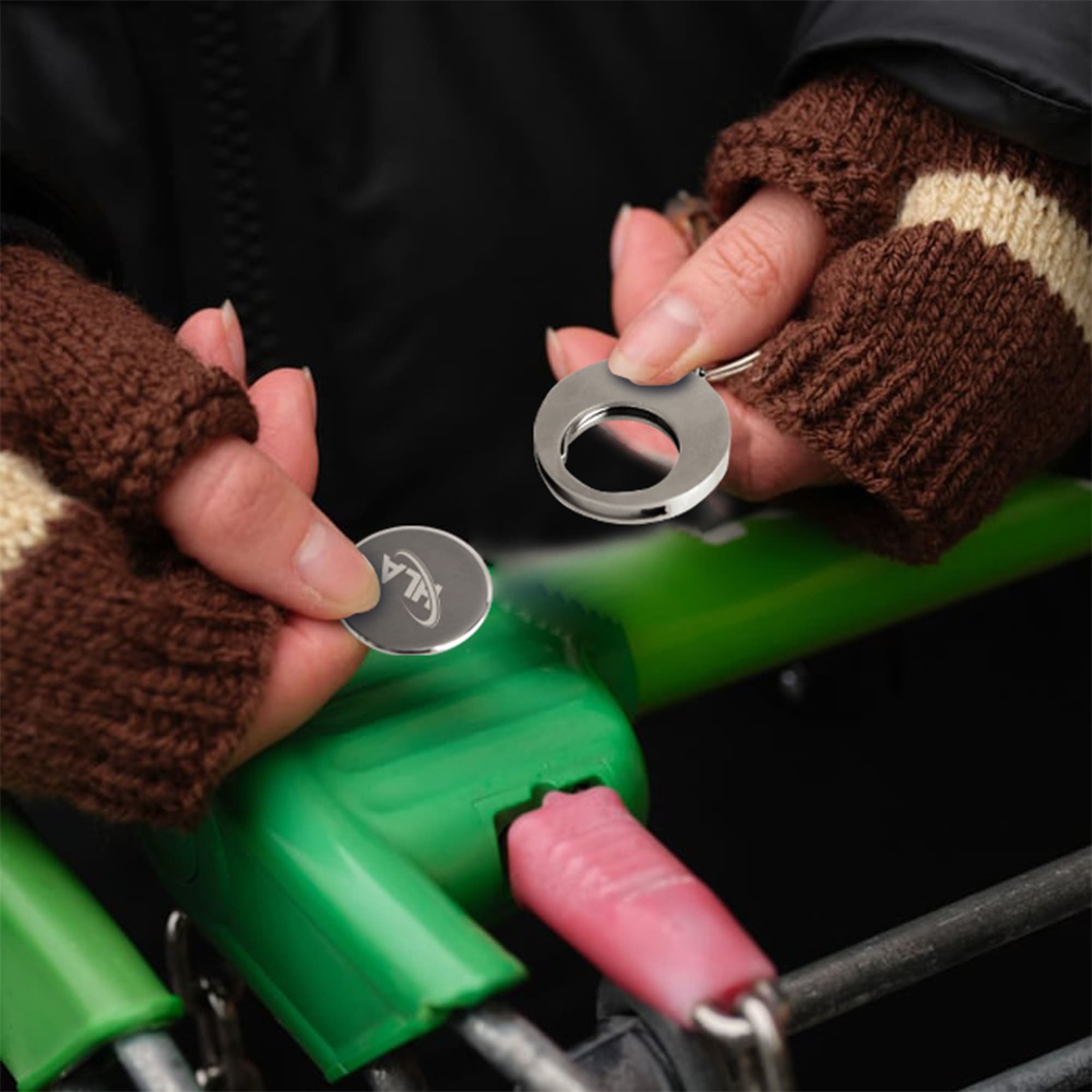Round Trolley Coin Keyring