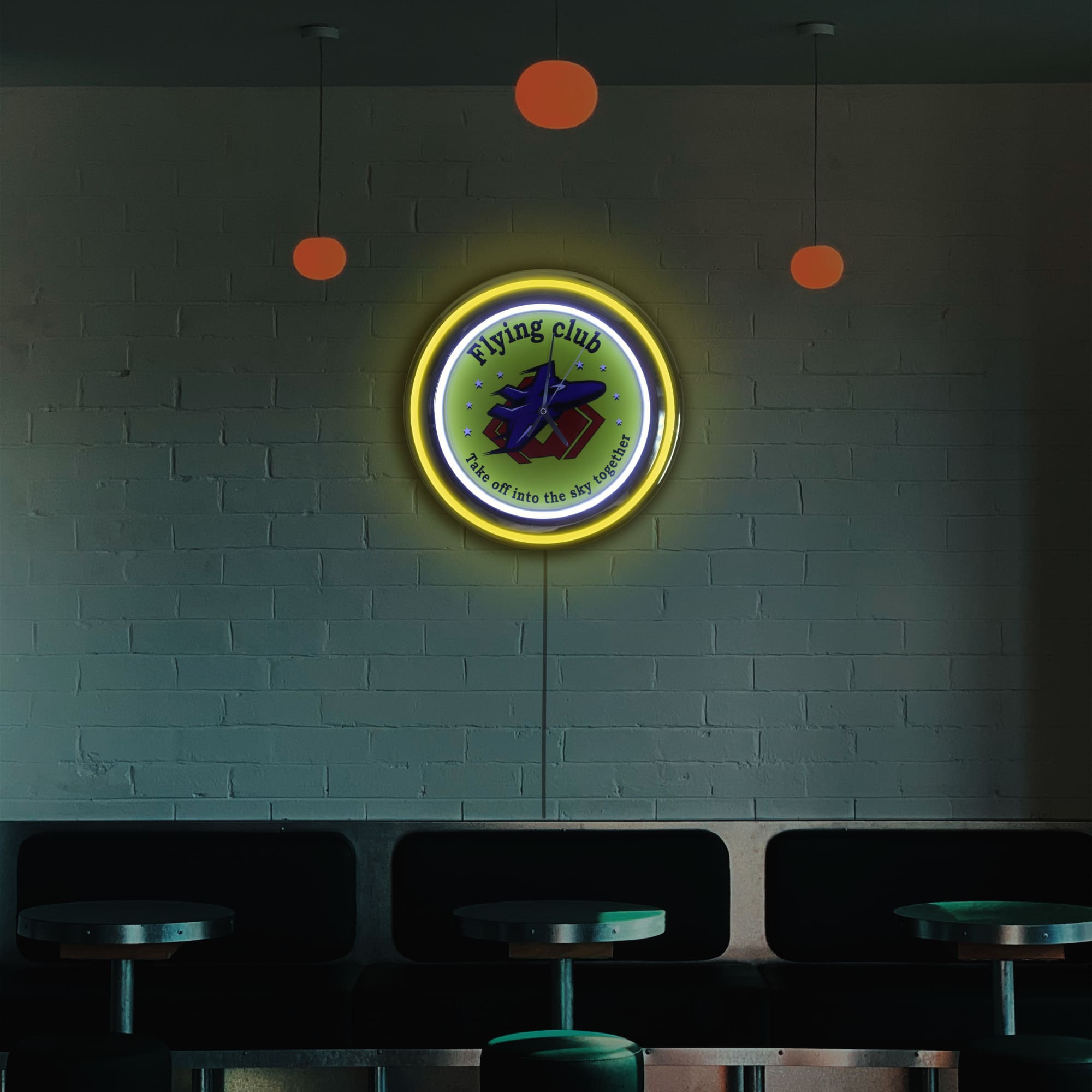 Double Ring Neon Wall Clock