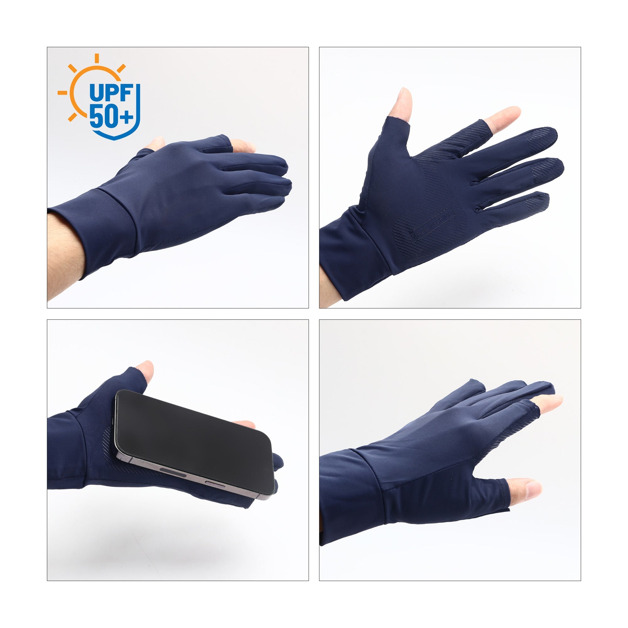 Sun Protective Gloves with 2 Open Fingers