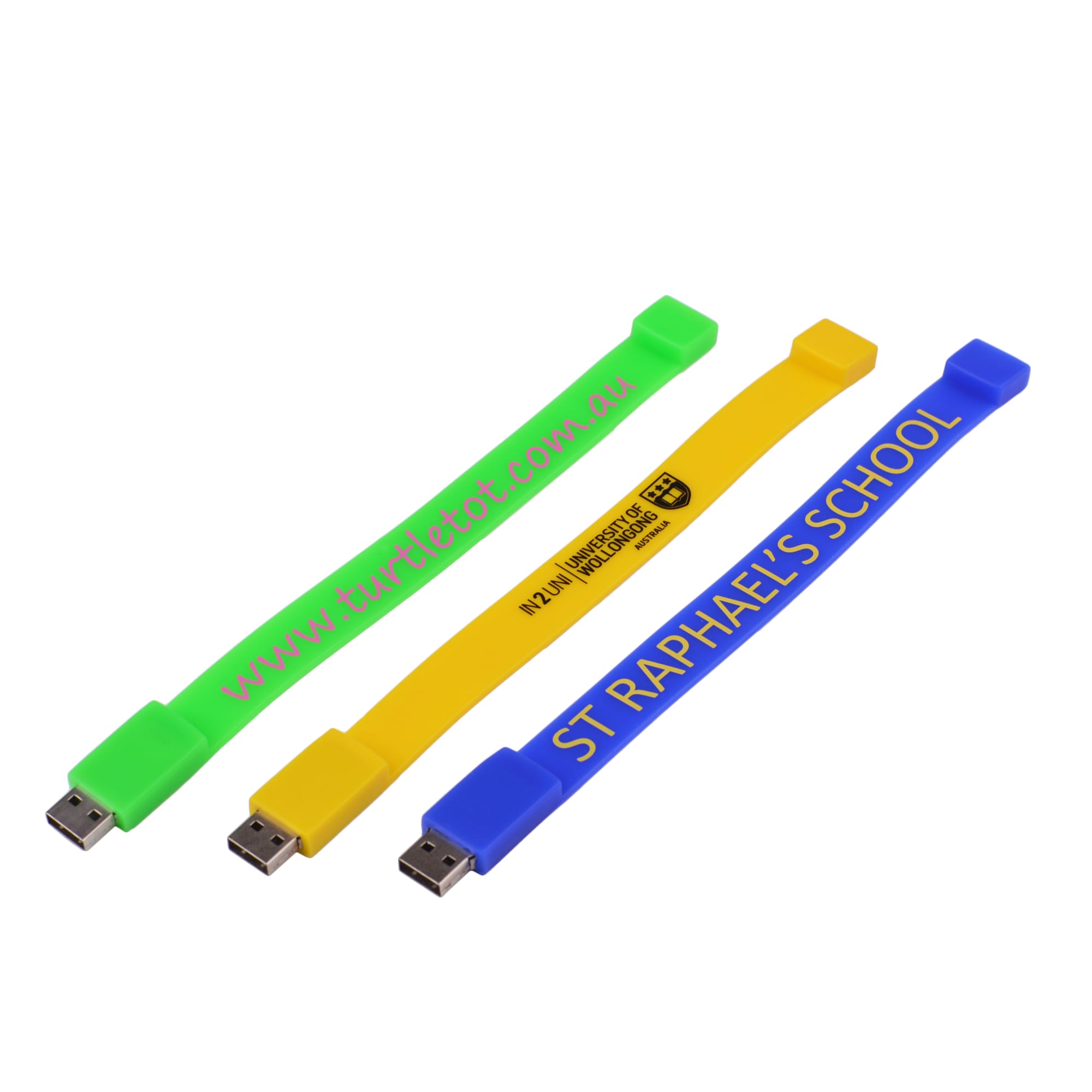 Rectangular Silicone Wristband Flash Drive