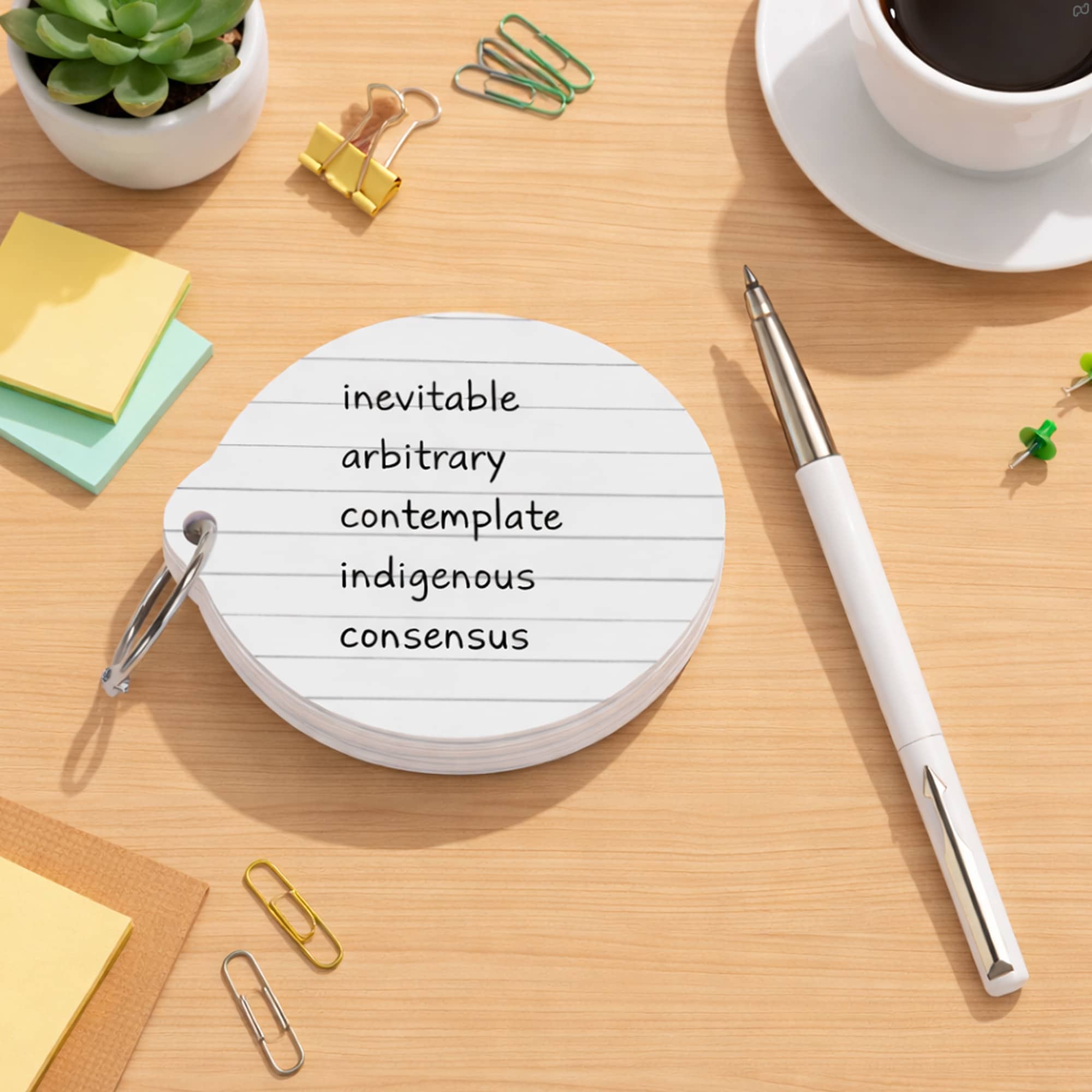 Custom Shape Index Cards with Ring