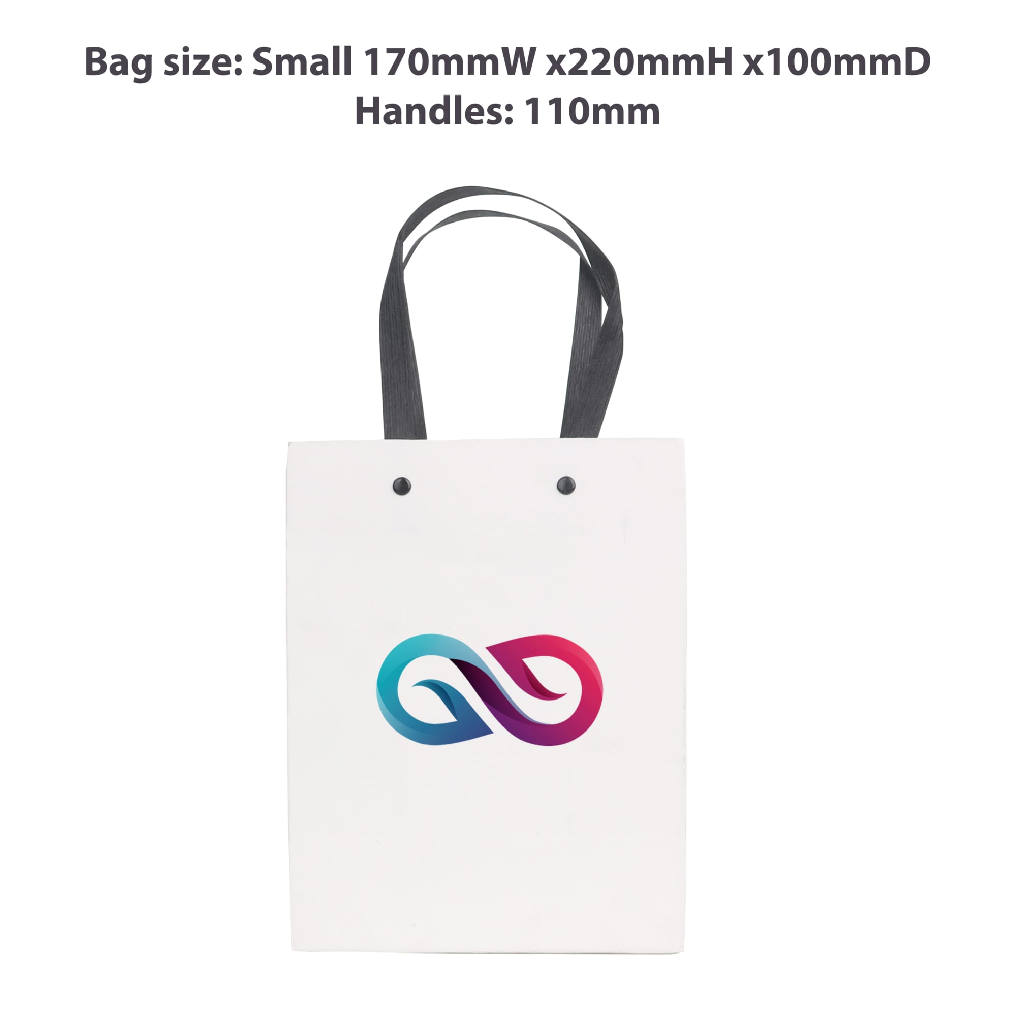 Small Vertical Paper Bag with Knitted Handle(170 x 220 x 100mm)