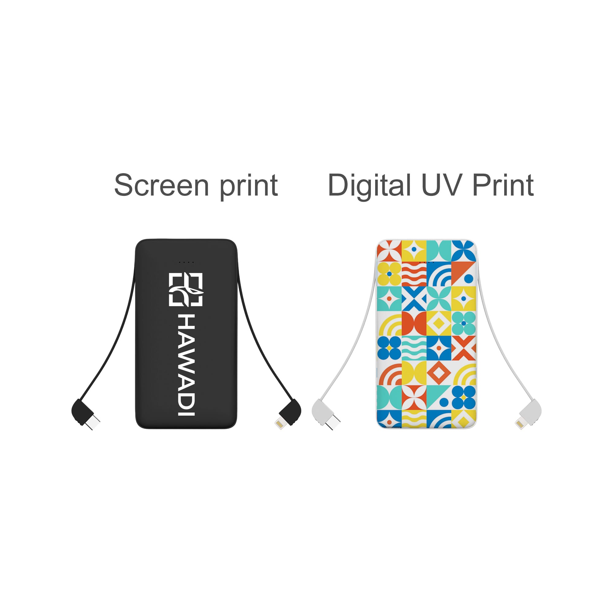 10000mAh Slim Power Bank with Charging Cable