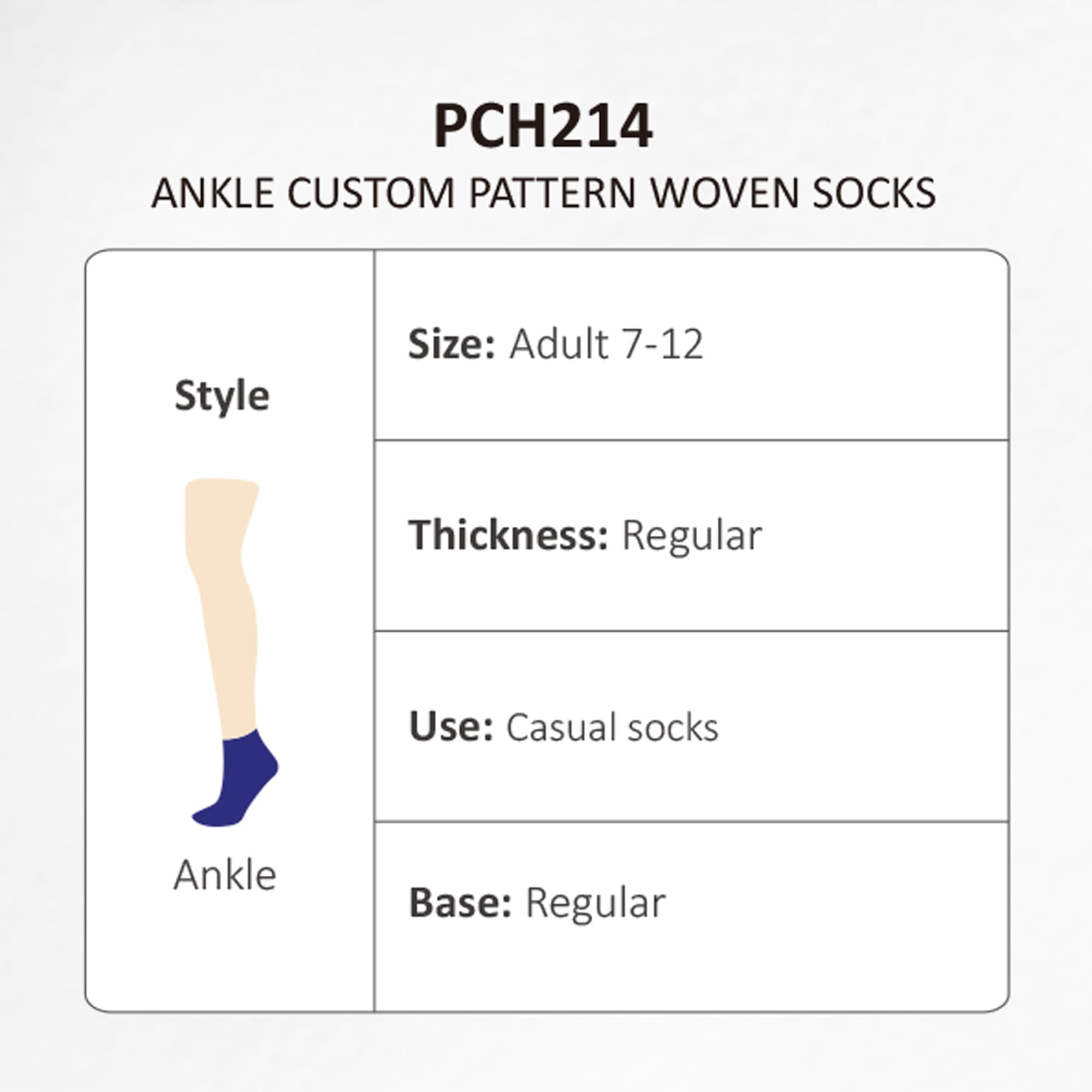 Ankle Custom Pattern Woven Socks