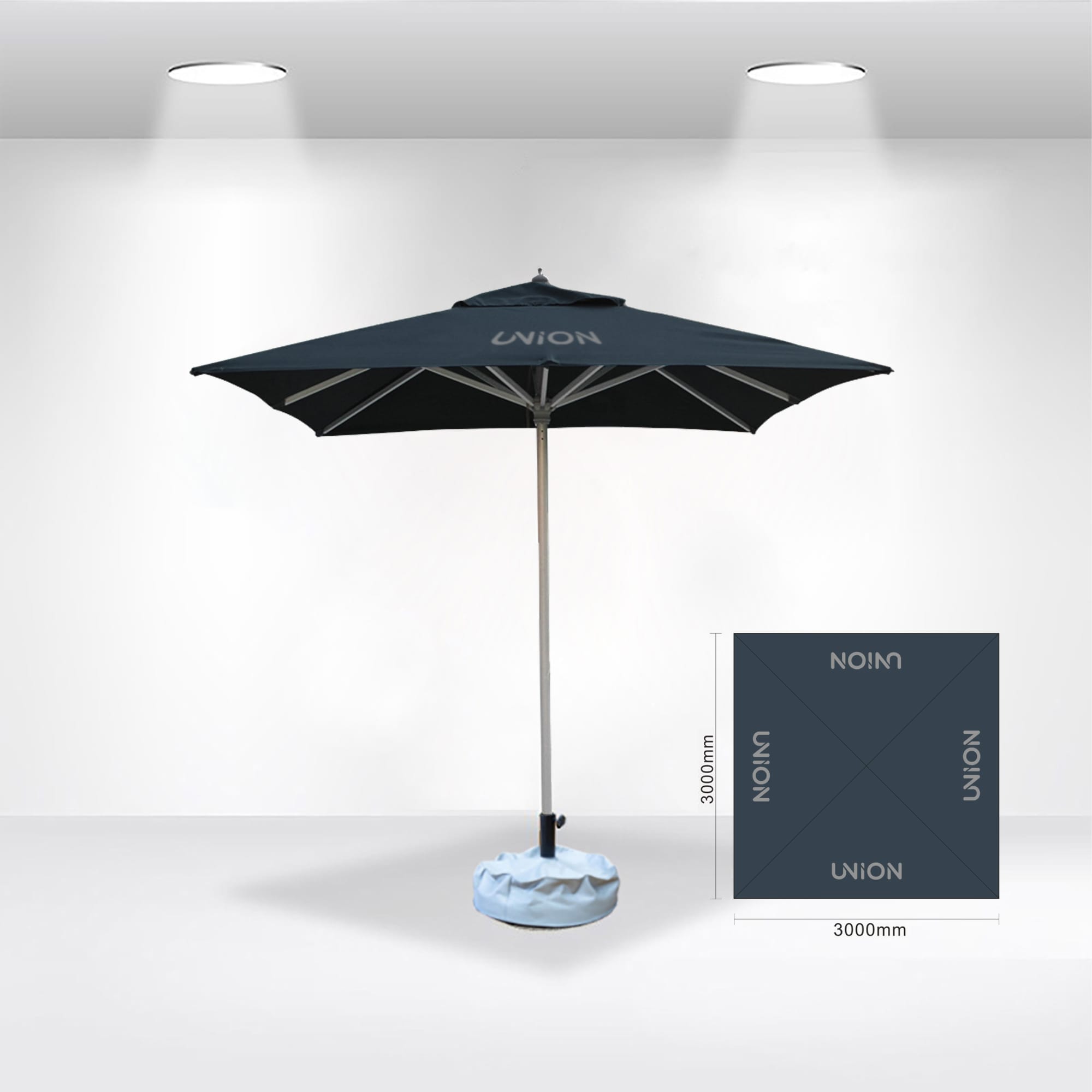 3x3m Square Stock Colour Commercial Market Umbrella