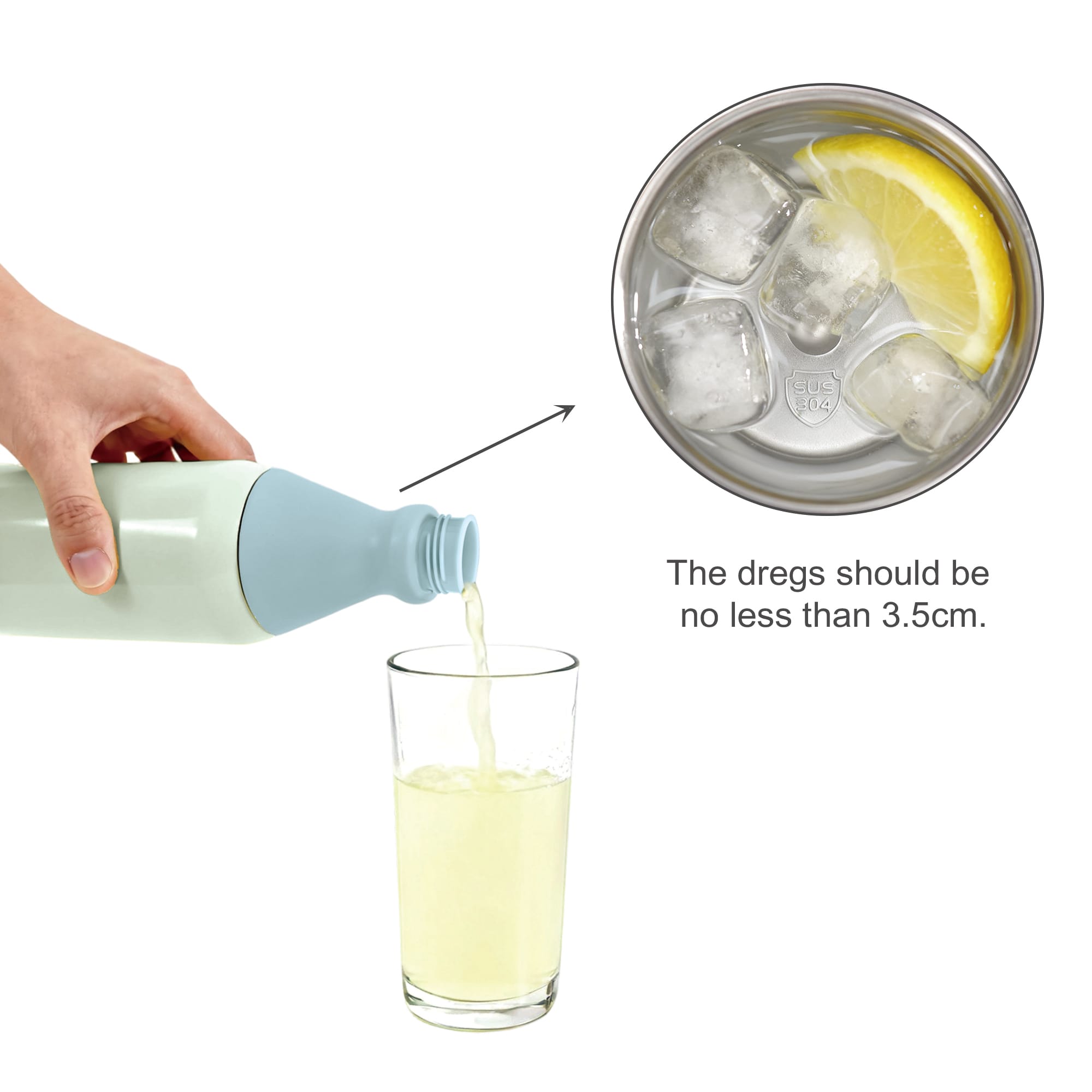 500ML Stainless Steel 2 in 1 Double Wall Slim Bottle