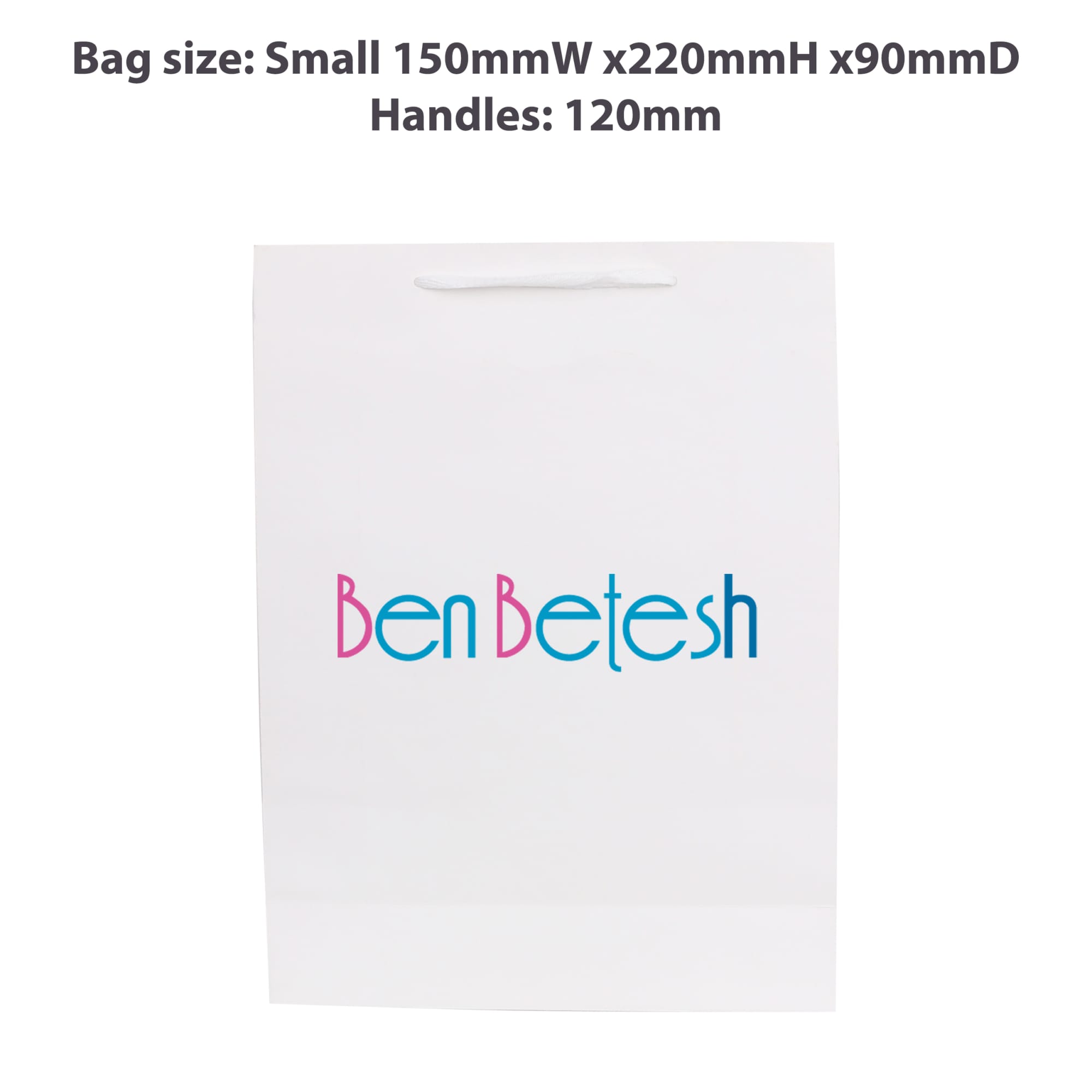 Small Vertical Paper Bag with Rope Handle(150 x 220 x 90mm)