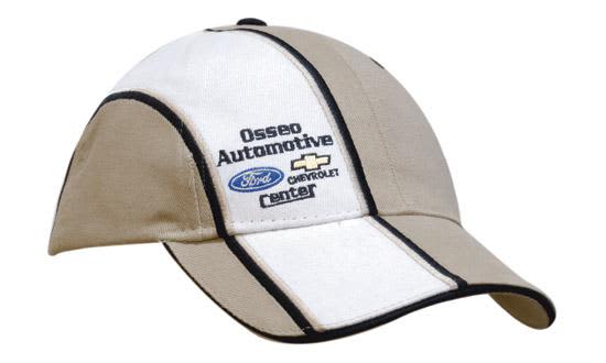 Brushed Heavy Cotton with Sandwich Peak & Crown Indent and Embroidery Stripes
