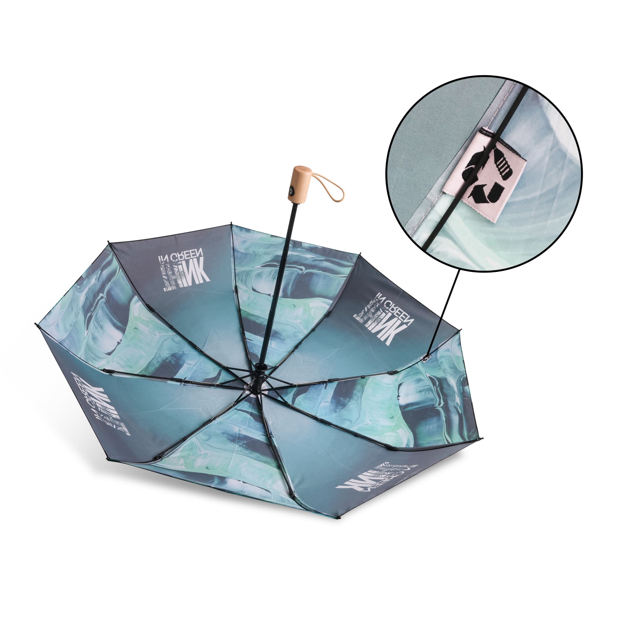 Triple folding RPET umbrella - auto open and close