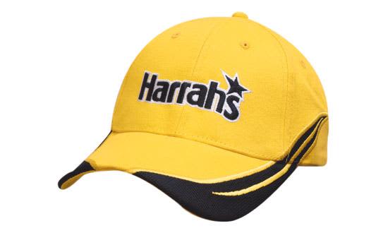 Brushed Heavy Cotton with Peak & Crown Inserts with Embroidered Trim