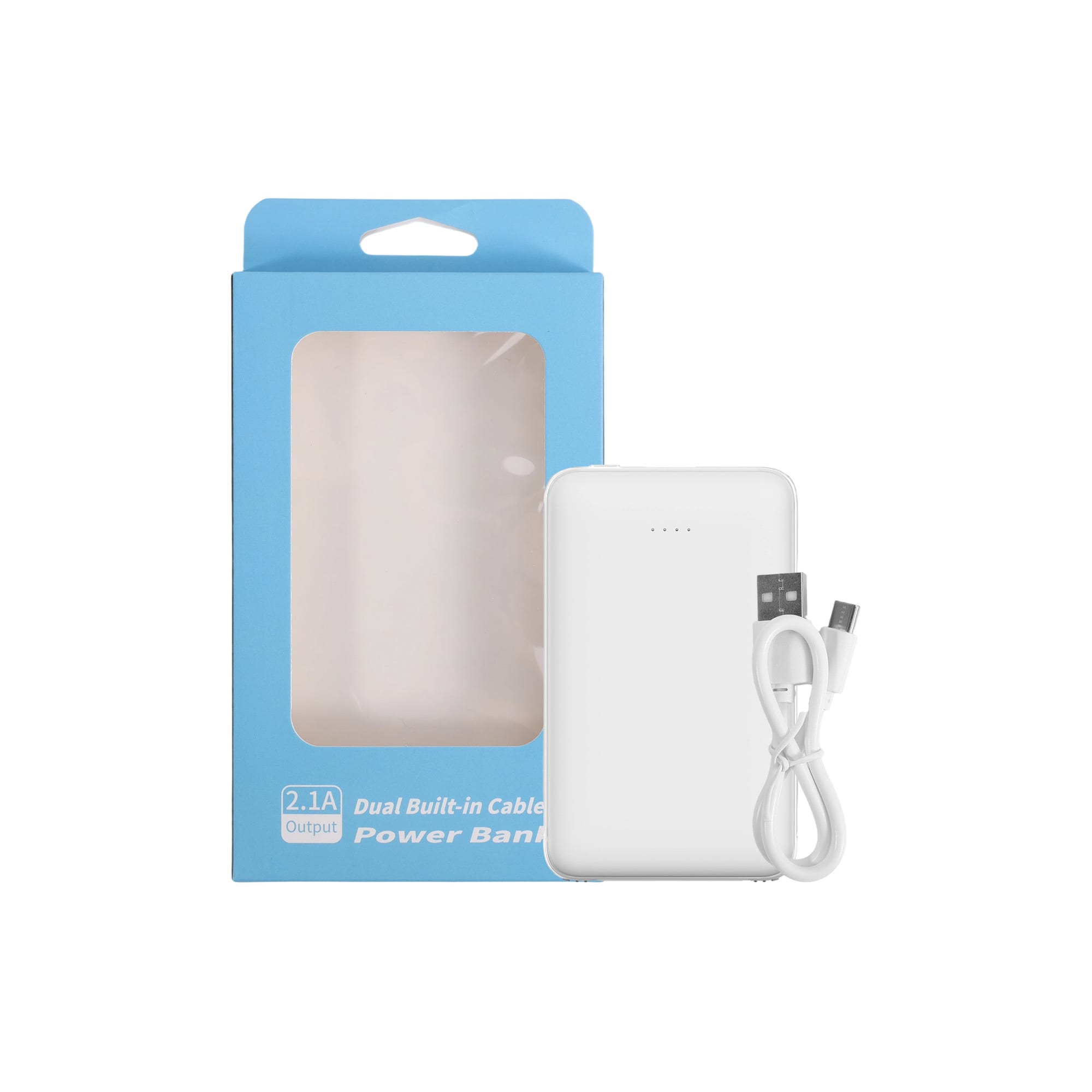 5000mAh Slim Power Bank with Charging Cable