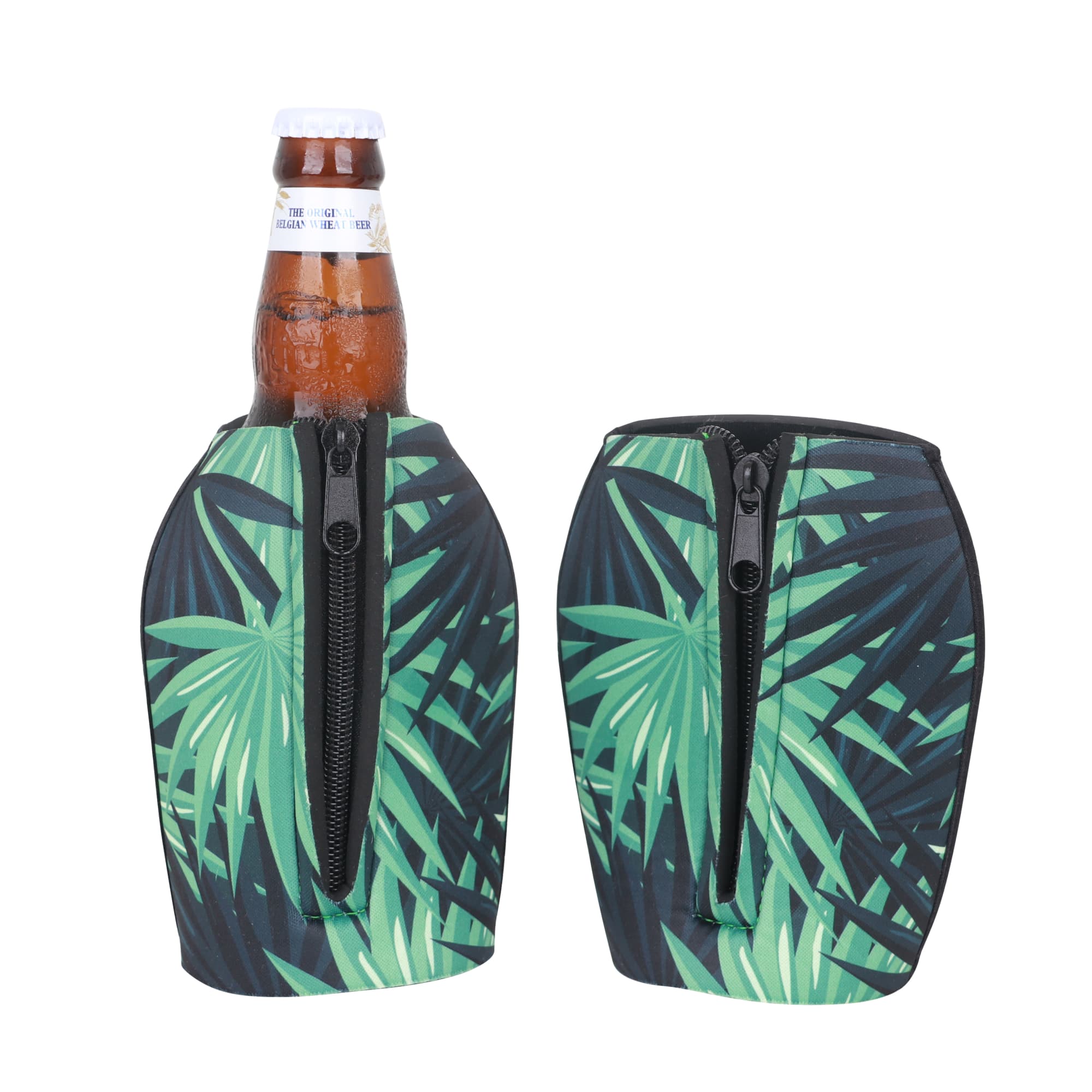Short Bottle Cooler with Zipper