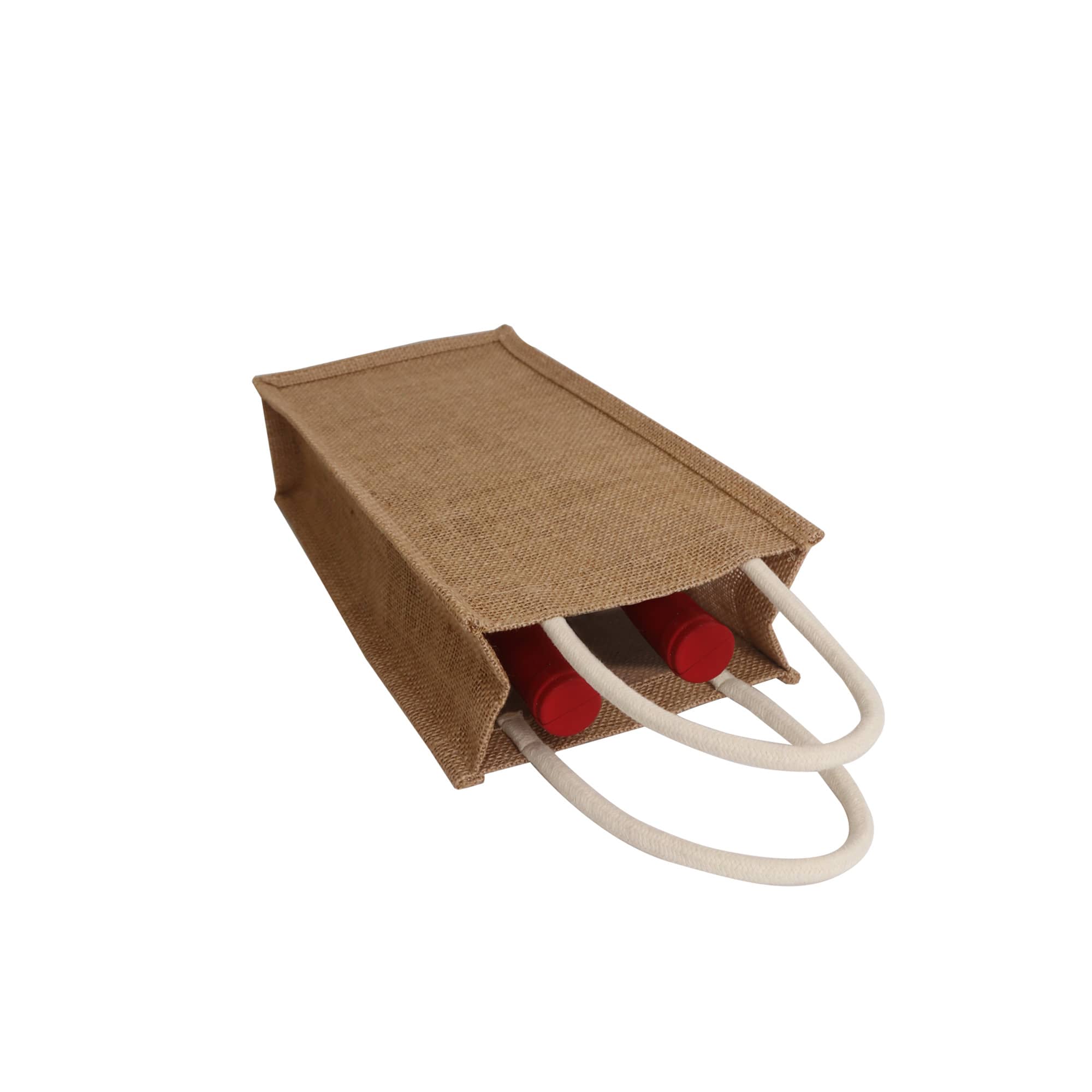 Jute Double Wine Carrier with Window