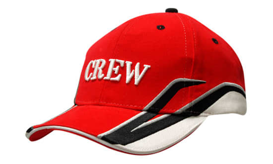 Brushed Heavy Cotton with Sandwich Trim and Crown & Peak Inserts/Embroidery