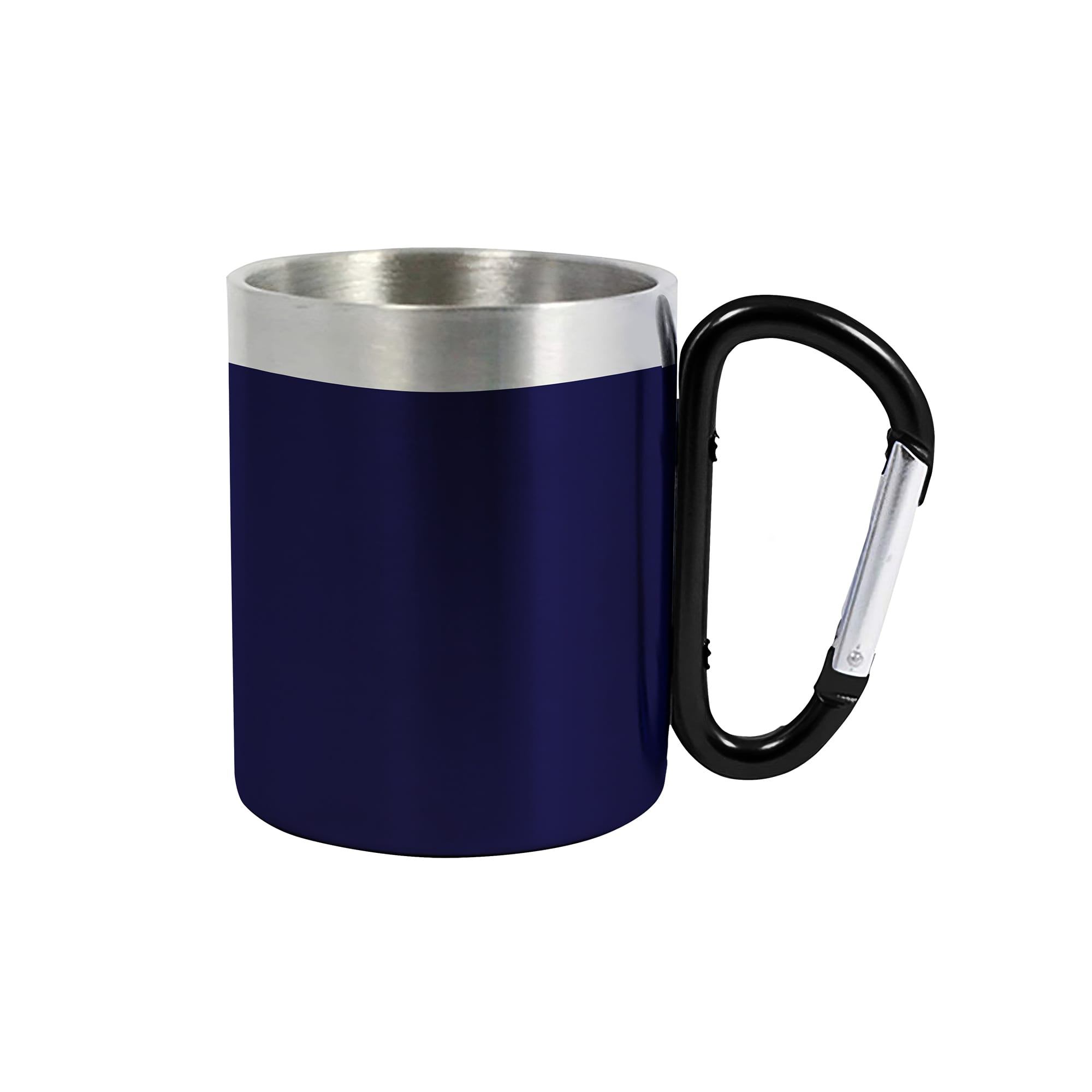 200ML Recycled Stainless Steel Double Walled Mug with Carabiner Handle