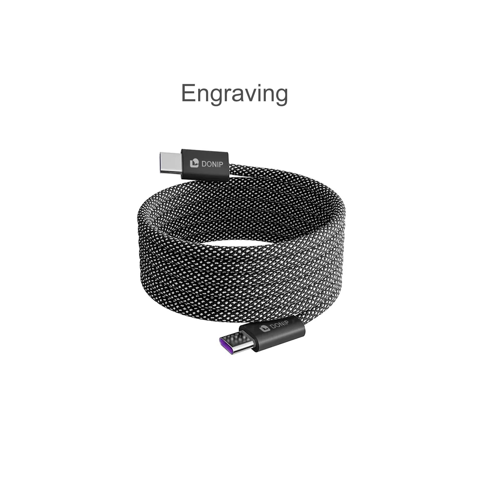 100W Magnetic Round Braided Charging Cable