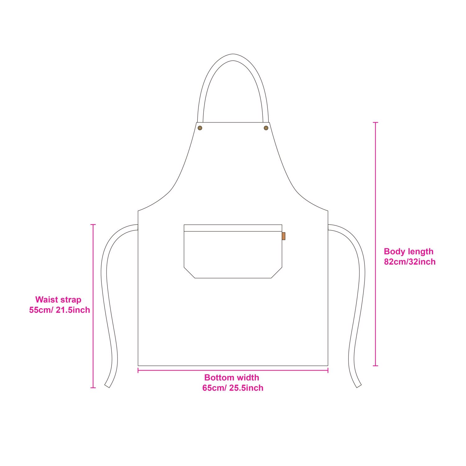 Poly-Cotton Canvas Full Bib Apron With Colour Neck Strap