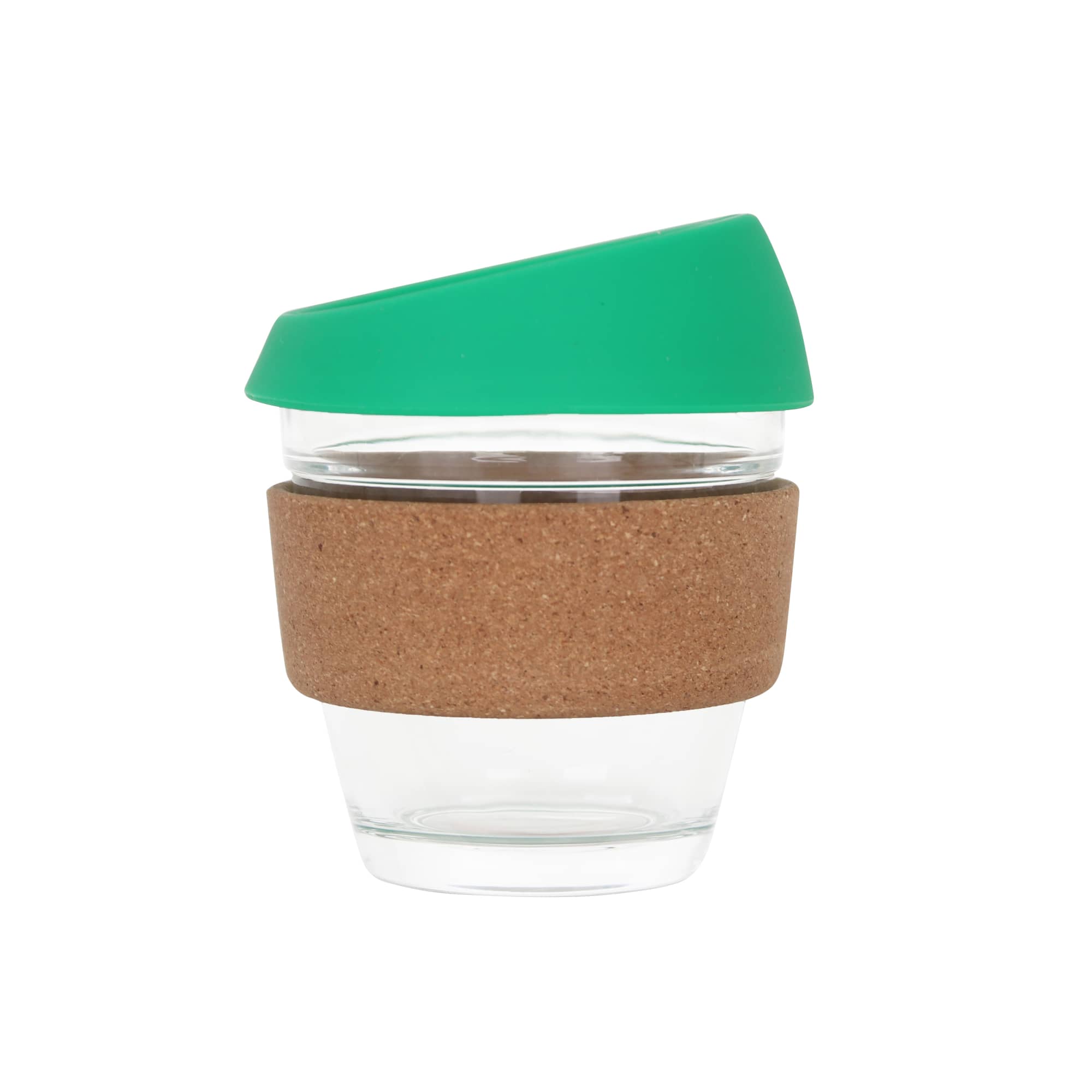 8 OZ Reusable Glass Coffee Cup with Cork Band