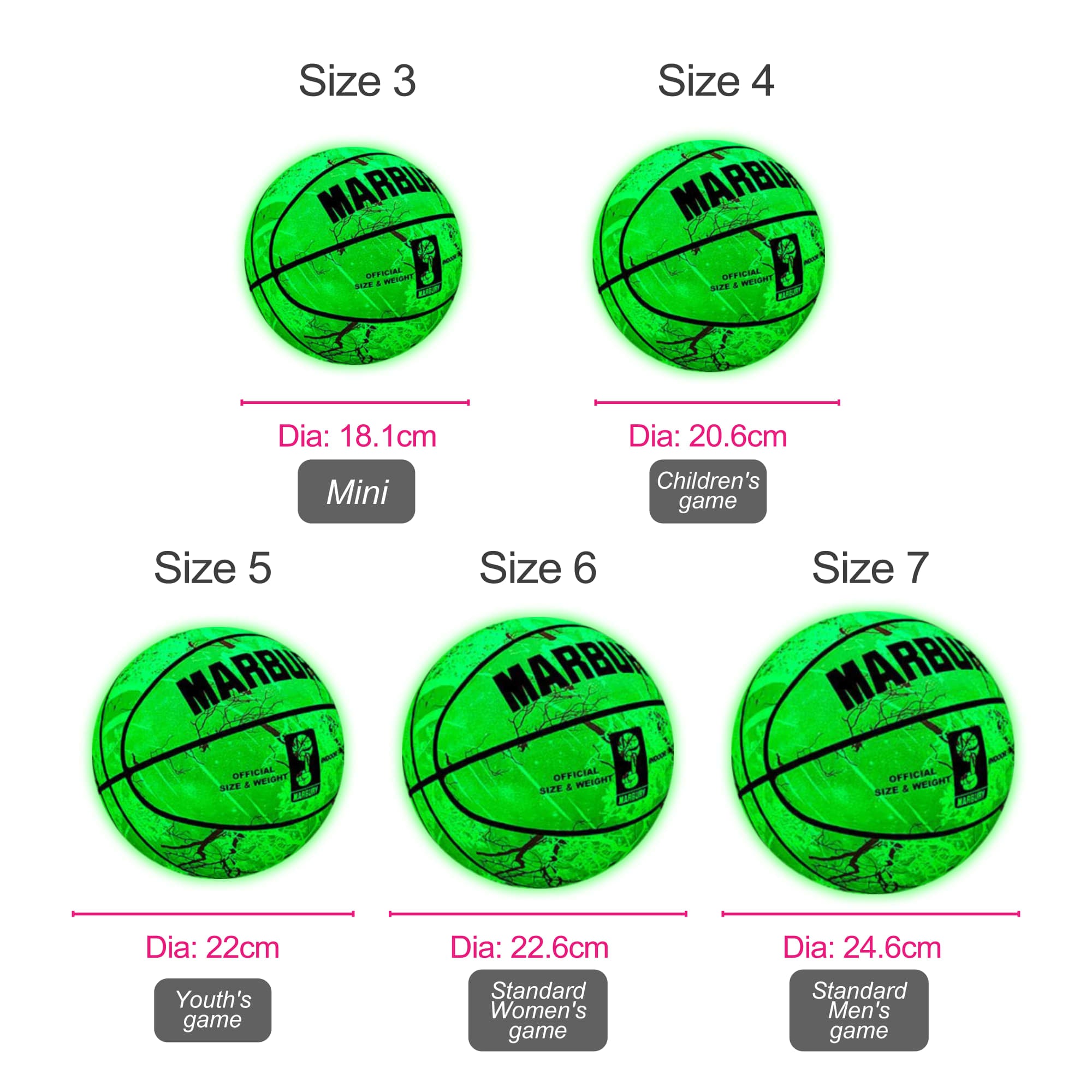 Glowing PU Basketball