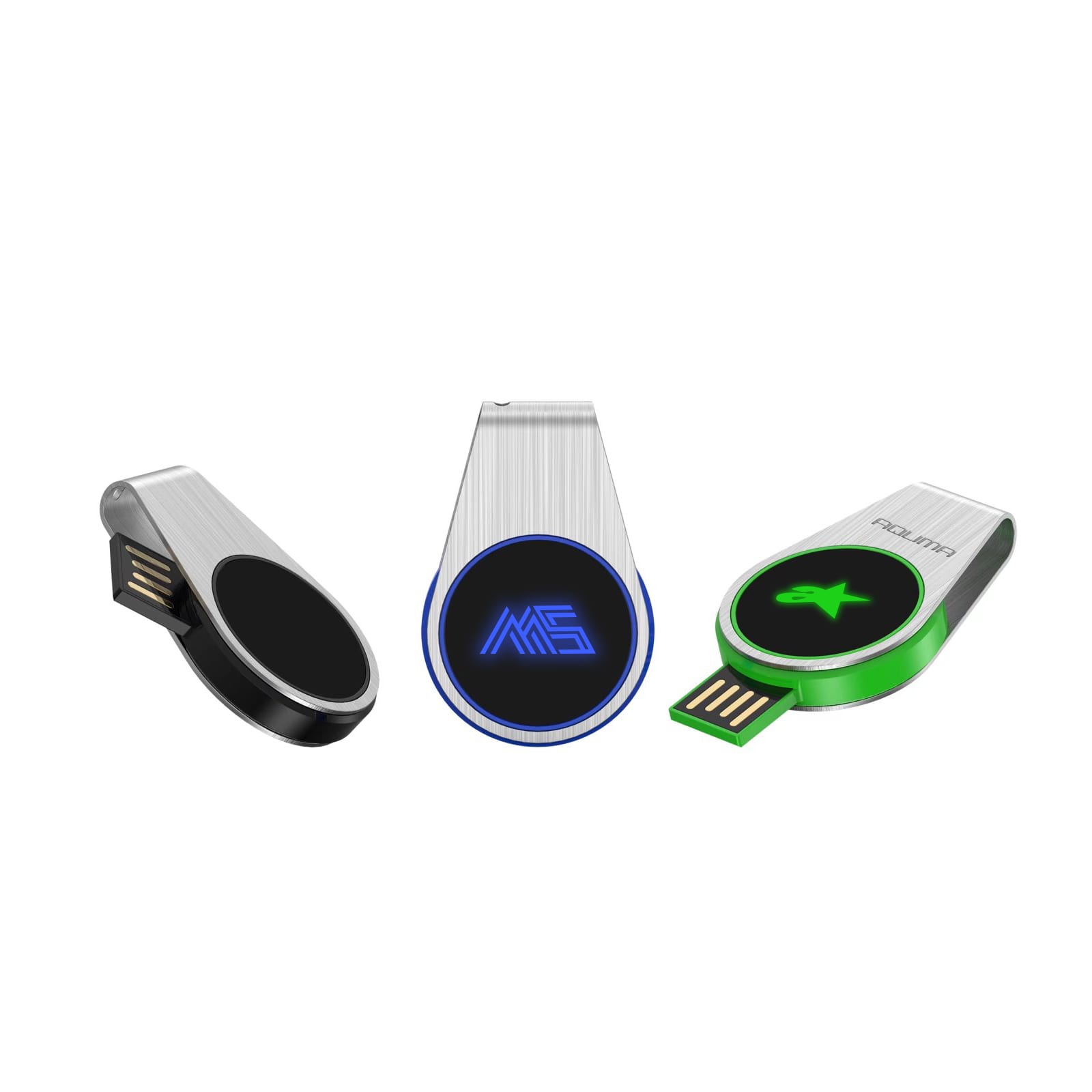 Swivel Lighting Logo Flash Drive