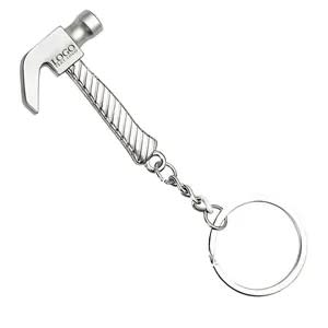 Custom Silver Hammer Keychain