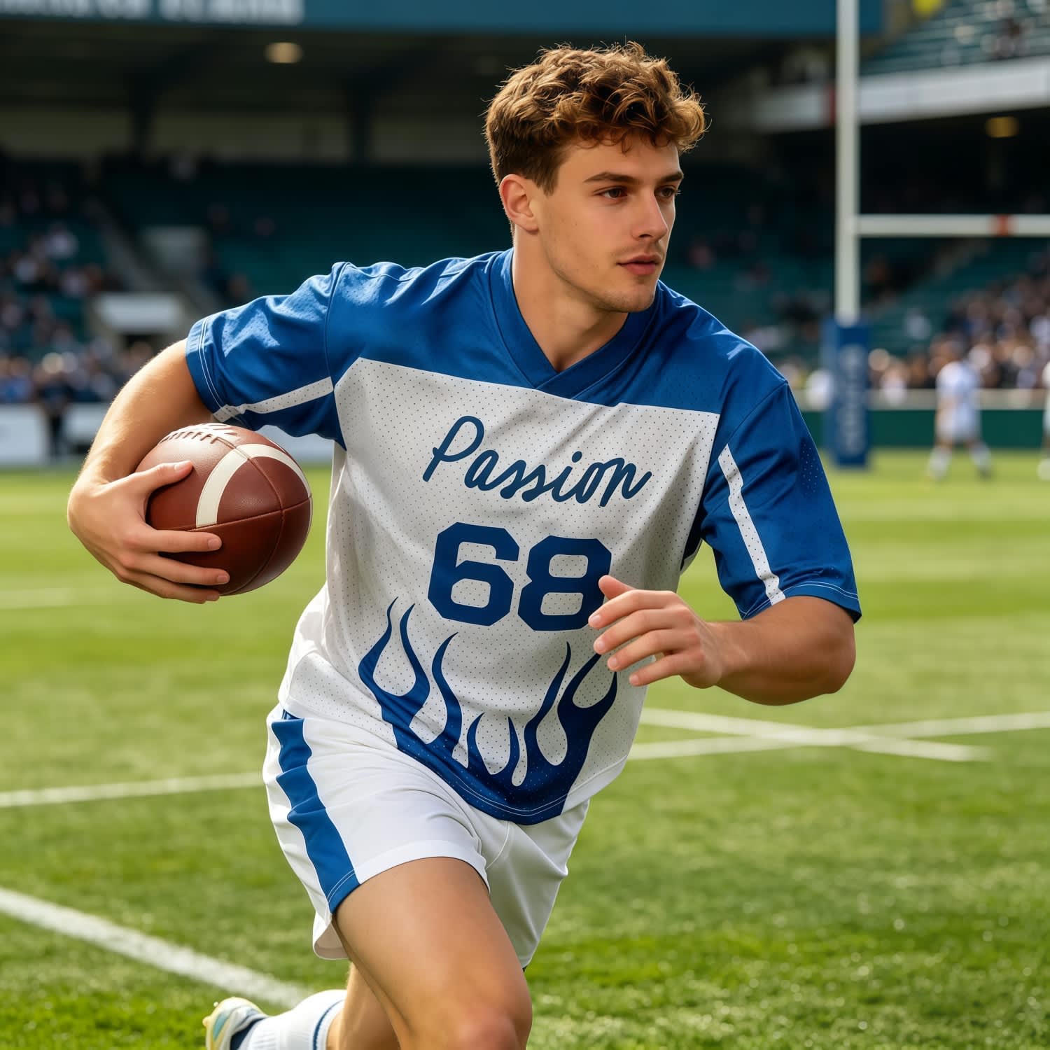 Polyester Spandex Mesh Sublimation V-neck Splicing Retro Jersey