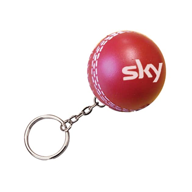 Keyring with Cricket Ball Stress Reliever