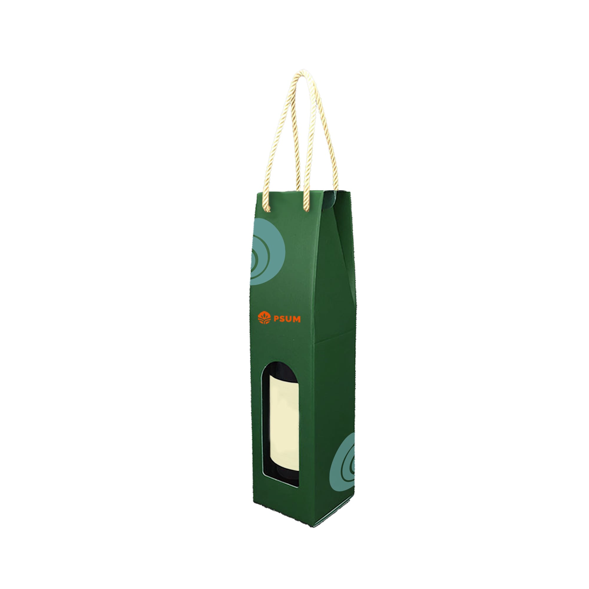 Single Bottle Wine Box with Rope Handle