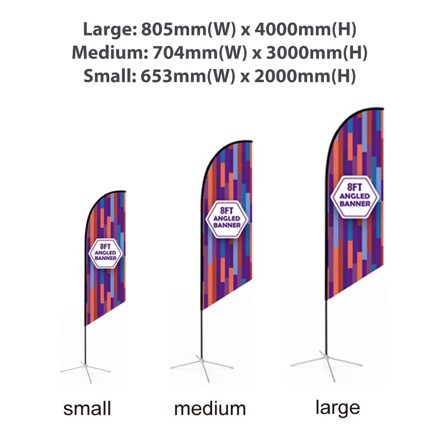 Small(65.3*200cm) Angled Feather Banners 9ft