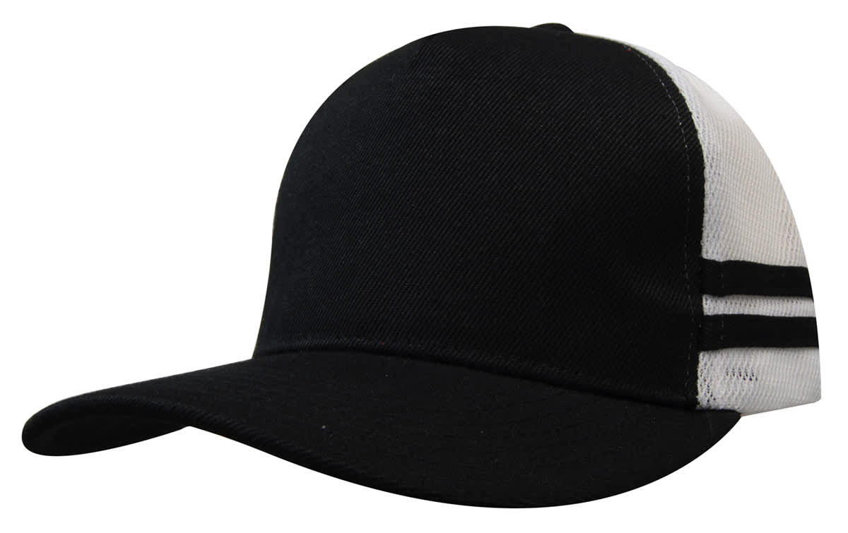 American Premium Twill/Mesh Deep Fit Trucker with Stripes