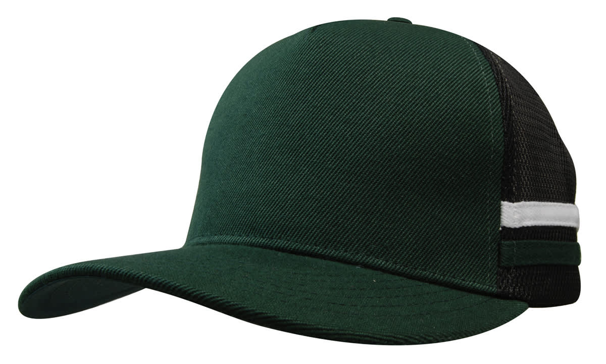American Premium Twill/Mesh Deep Fit Trucker with Stripes