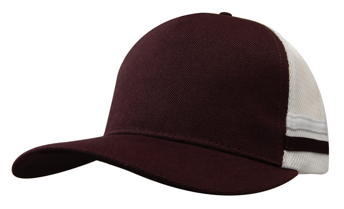 American Premium Twill/Mesh Deep Fit Trucker with Stripes