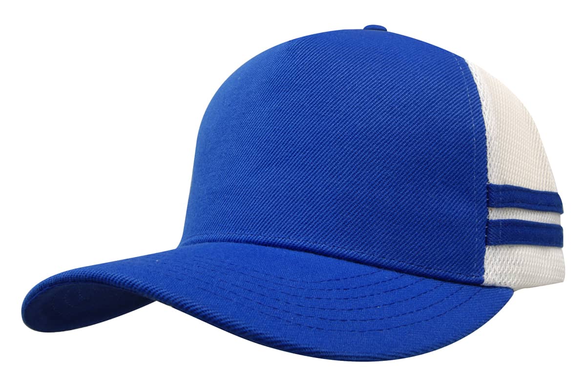 American Premium Twill/Mesh Deep Fit Trucker with Stripes